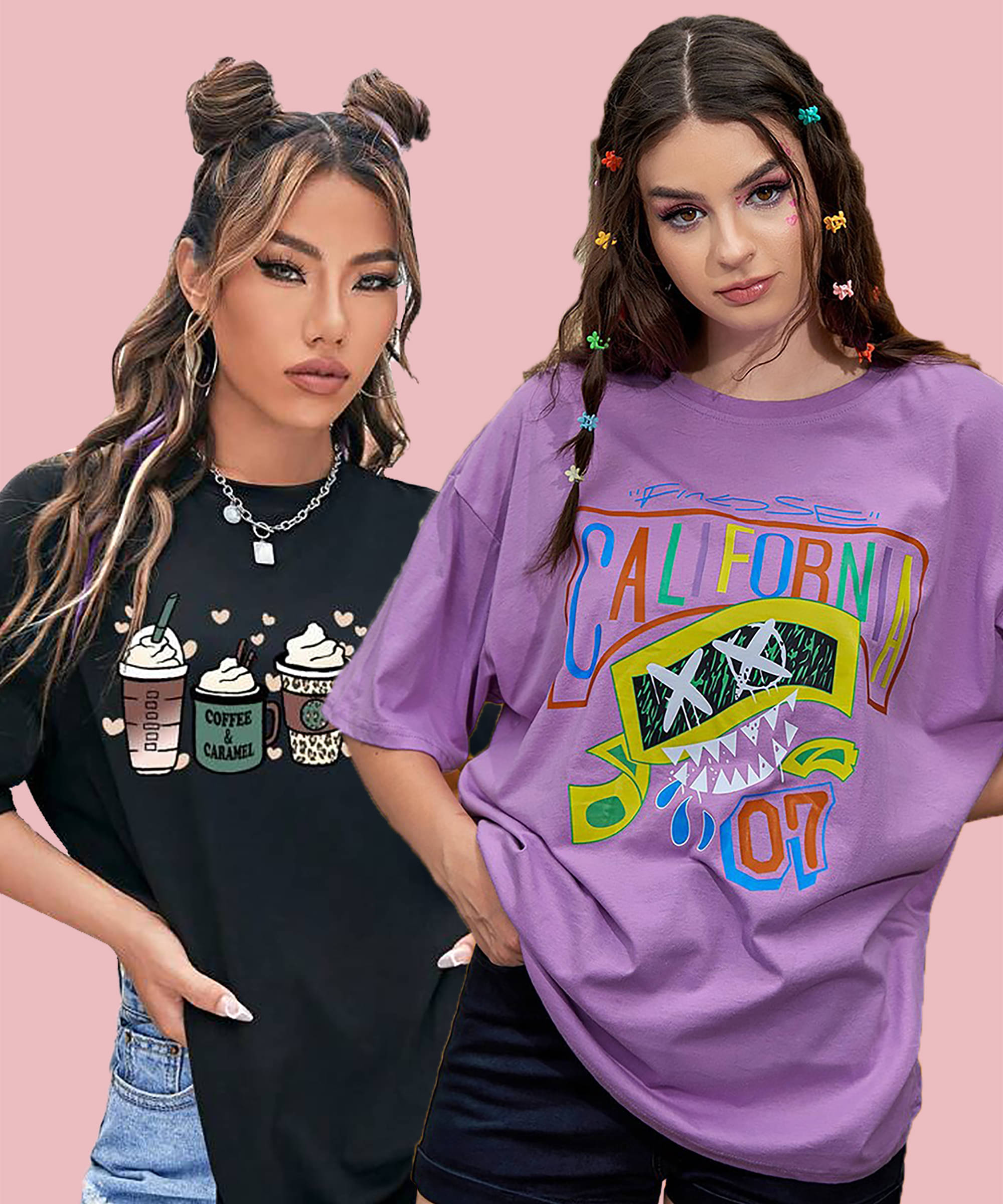 GRAND MALBORK Women Cotton Printed Oversized Fit Round Neck T-Shirt ( Multicolor ) GRAND MALBORK Women Cotton Printed Oversized Fit Round Neck T-Shirt ( Multicolor )