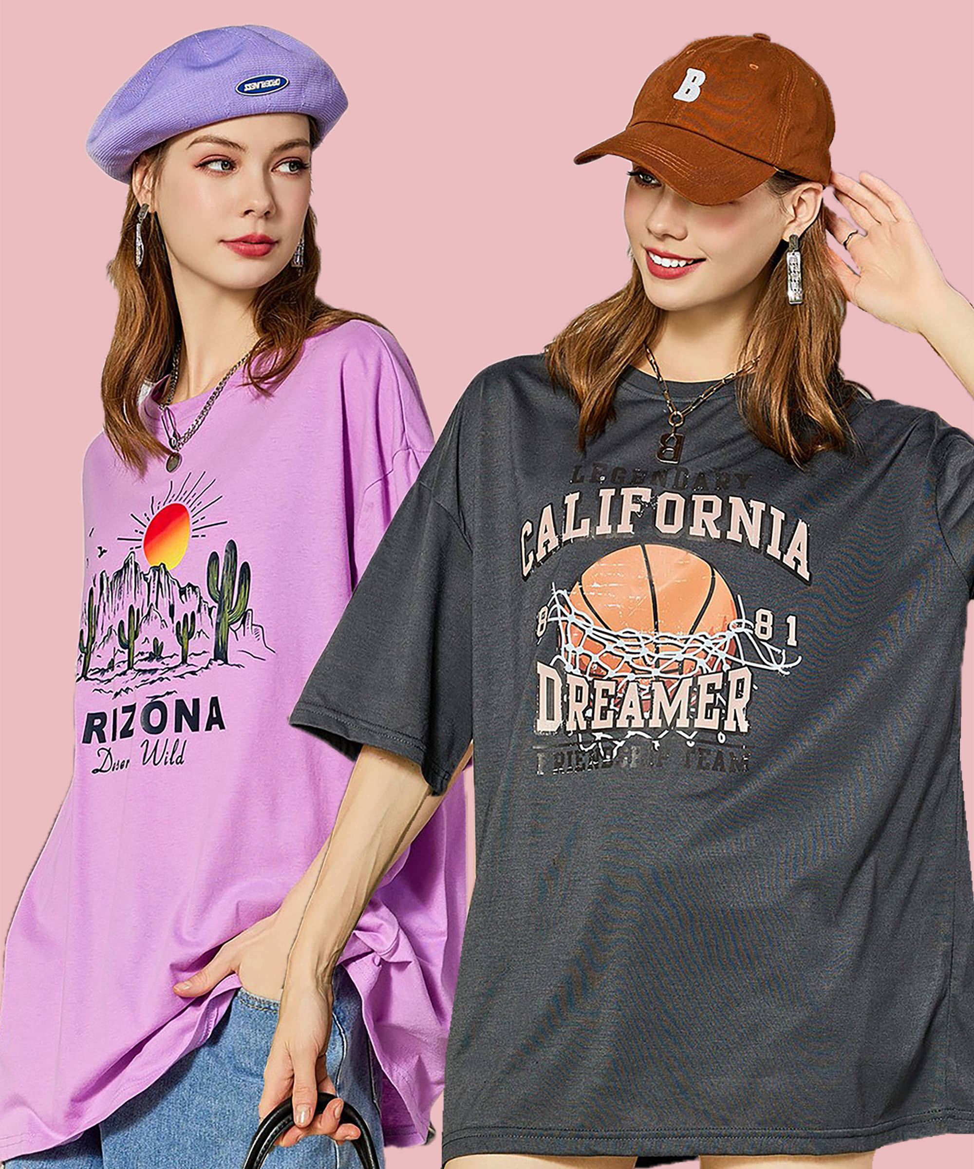     			GRAND MALBORK Women Cotton Printed Oversized Fit Round Neck T-Shirt ( Multicolor )