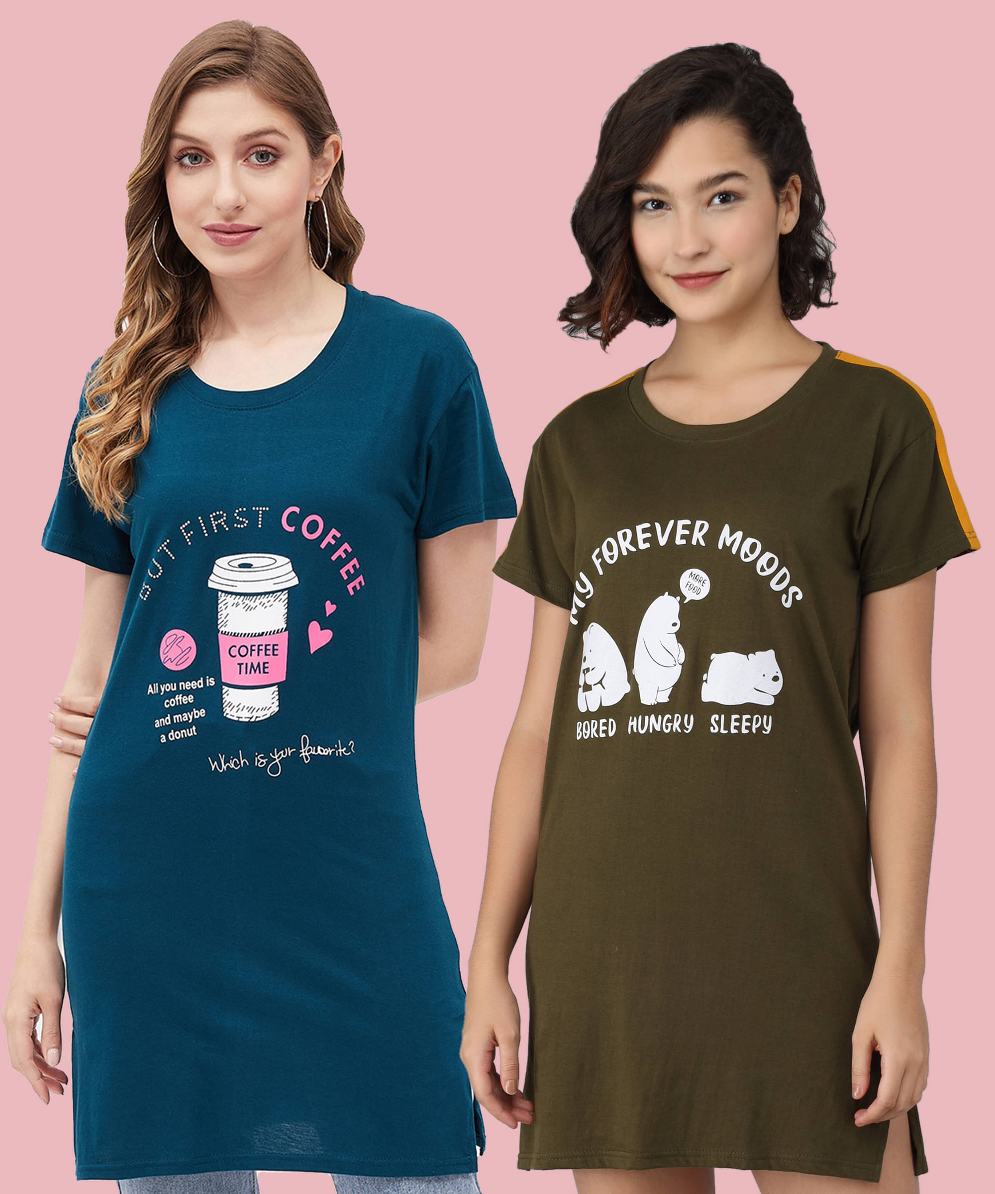 GRAND MALBORK Women Cotton Printed Regular Fit Round Neck T-Shirt ( Multicolor )     			GRAND MALBORK Women Cotton Printed Regular Fit Round Neck T-Shirt ( Multicolor )