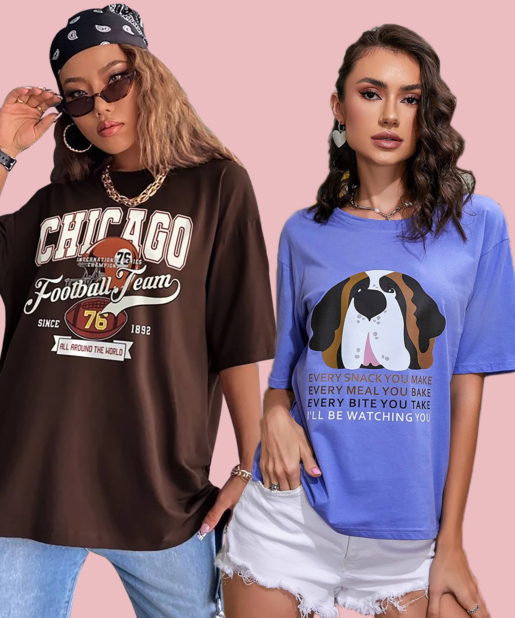 GRAND MALBORK Women Cotton Printed Oversized Fit Round Neck T-Shirt ( Multicolor ) GRAND MALBORK Women Cotton Printed Oversized Fit Round Neck T-Shirt ( Multicolor )