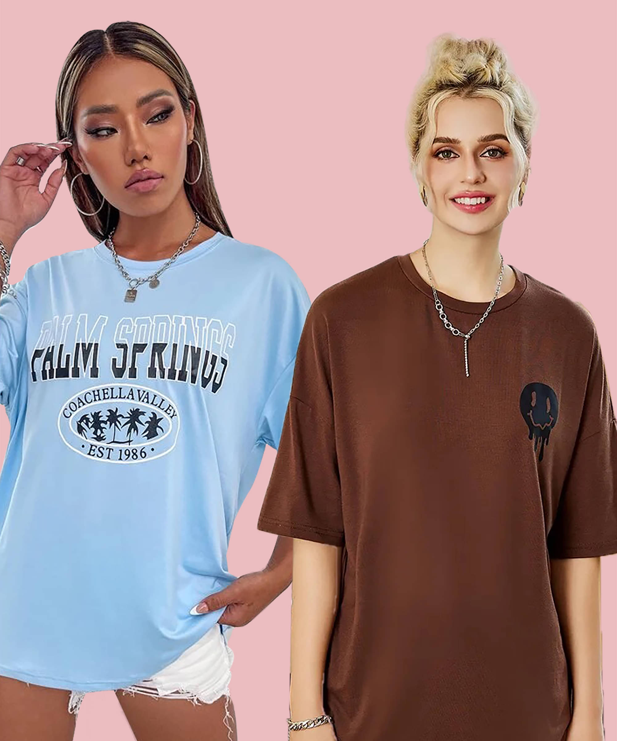     			GRAND MALBORK Women Cotton Printed Oversized Fit Round Neck T-Shirt ( Multicolor )