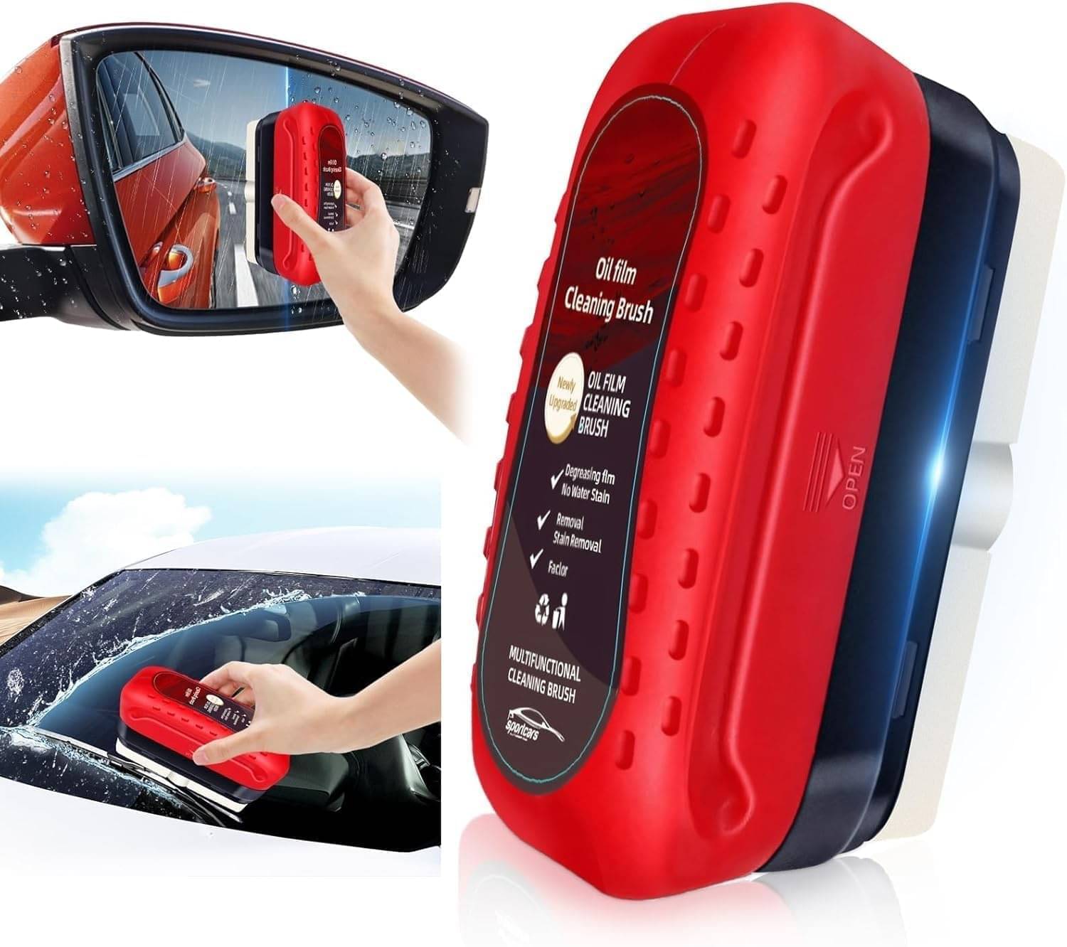     			KRAMOX Car Glass Oil Film Remover|Automotive Oil Film Cleaning Brush|Oil Film Cleaning Brush| Oil Film Remover for Car Window