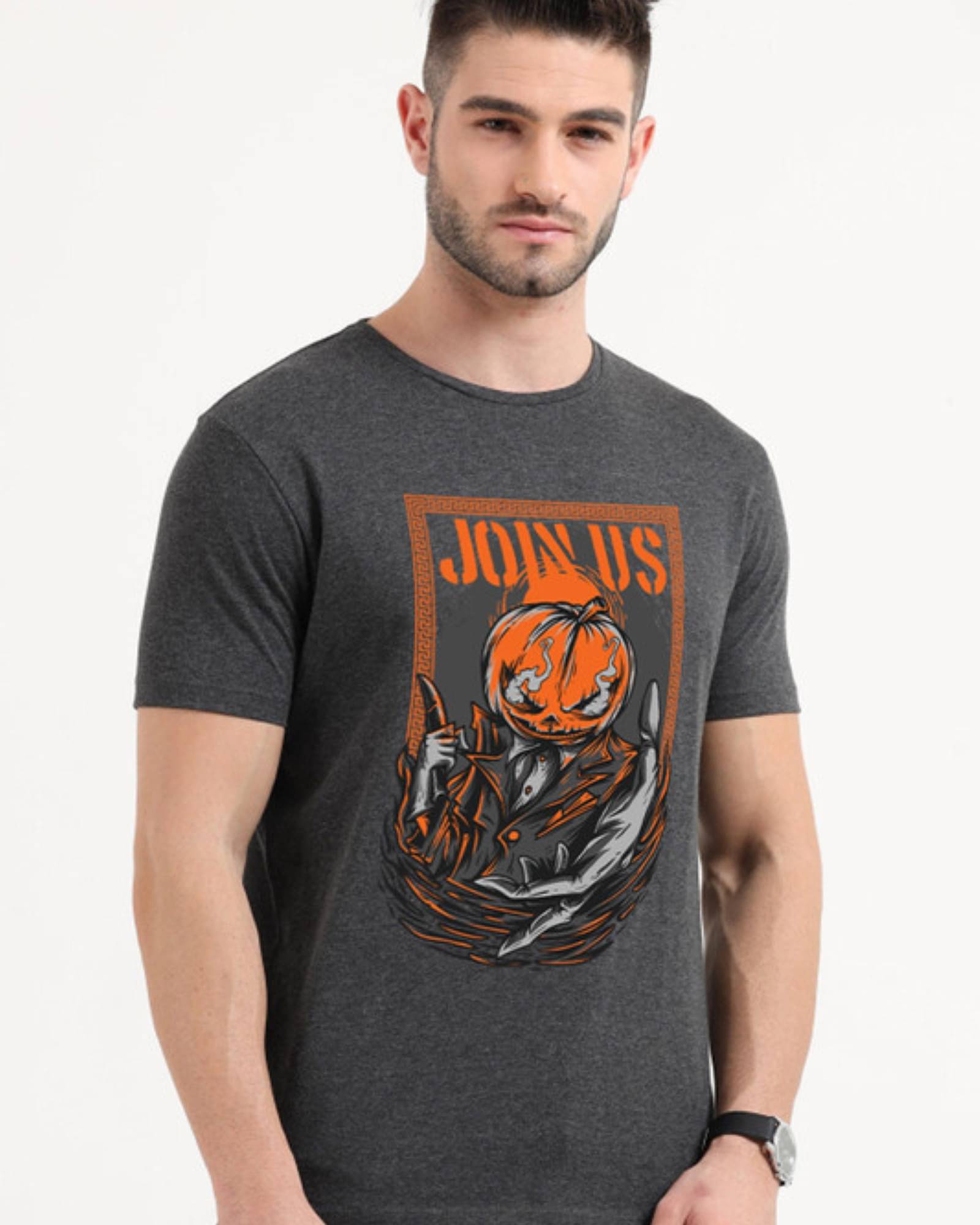 Lavishoak Men Cotton Blend Oversized Fit Printed T-Shirt ( Dark Grey )     			Lavishoak Men Cotton Blend Oversized Fit Printed T-Shirt ( Dark Grey )
