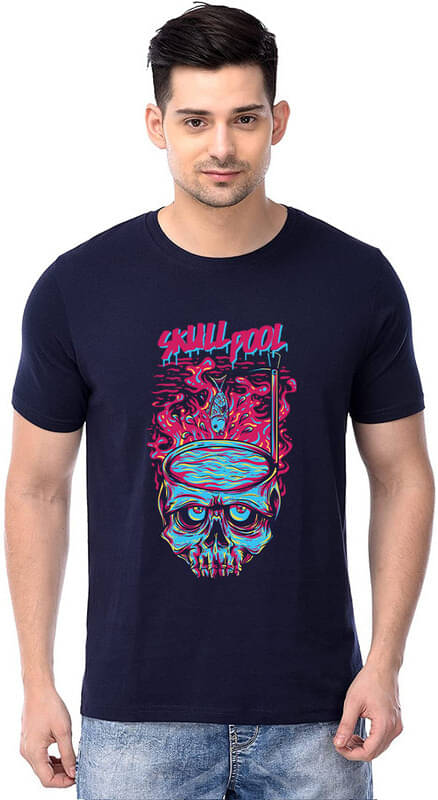     			Lavishoak Men Cotton Blend Regular Fit Printed T-Shirt ( Navy )