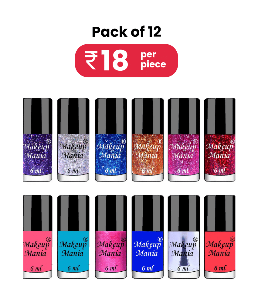 Makeup Mania HD Colors Nail Polish Set of 12 Pcs Nail Polish Multicolor Multi Radiant 72 mL Makeup Mania HD Colors Nail Polish Set of 12 Pcs Nail Polish Multicolor Multi Radiant 72 mL