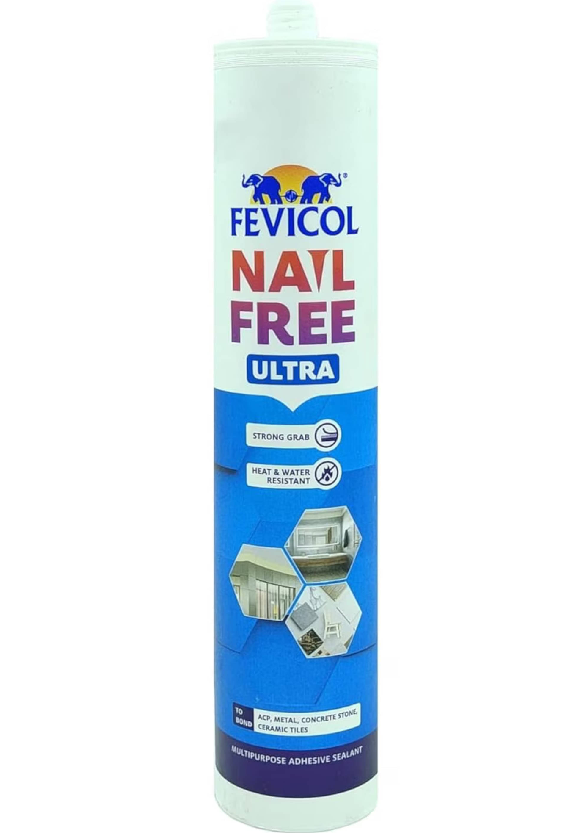     			Pidilite FEVICOL NAIL FREE ULTRA Adhesive for Glass, Ceramics and Concrete, 435g, Strong Bond, Water and Heat Resistant