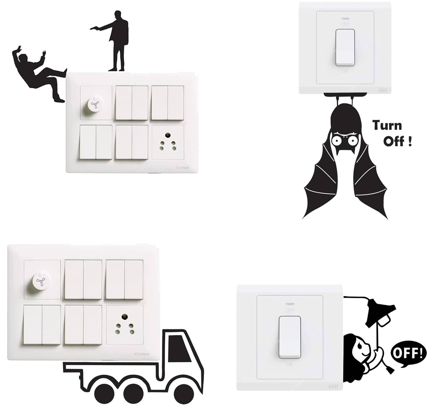 Switch Board Sticker For Home Decor Livingroom Self Adhesive Sticker (Pack of 4) Switch Board Sticker For Home Decor Livingroom Self Adhesive Sticker (Pack of 4)