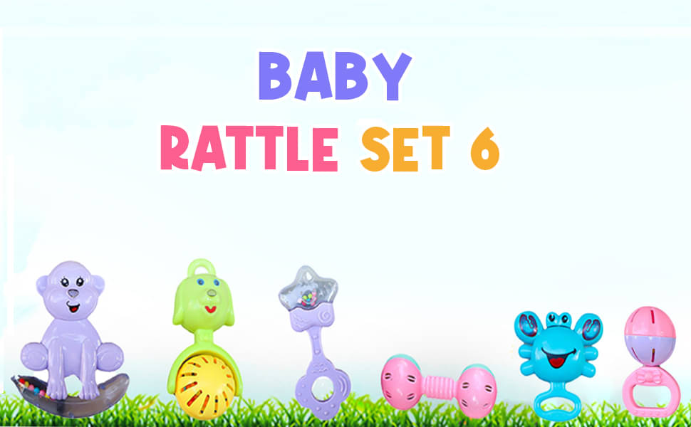     			ToyBharat Rattle Set |Multicolour | Travel Toys | Birthday Gift | Pack of 6 Pcs