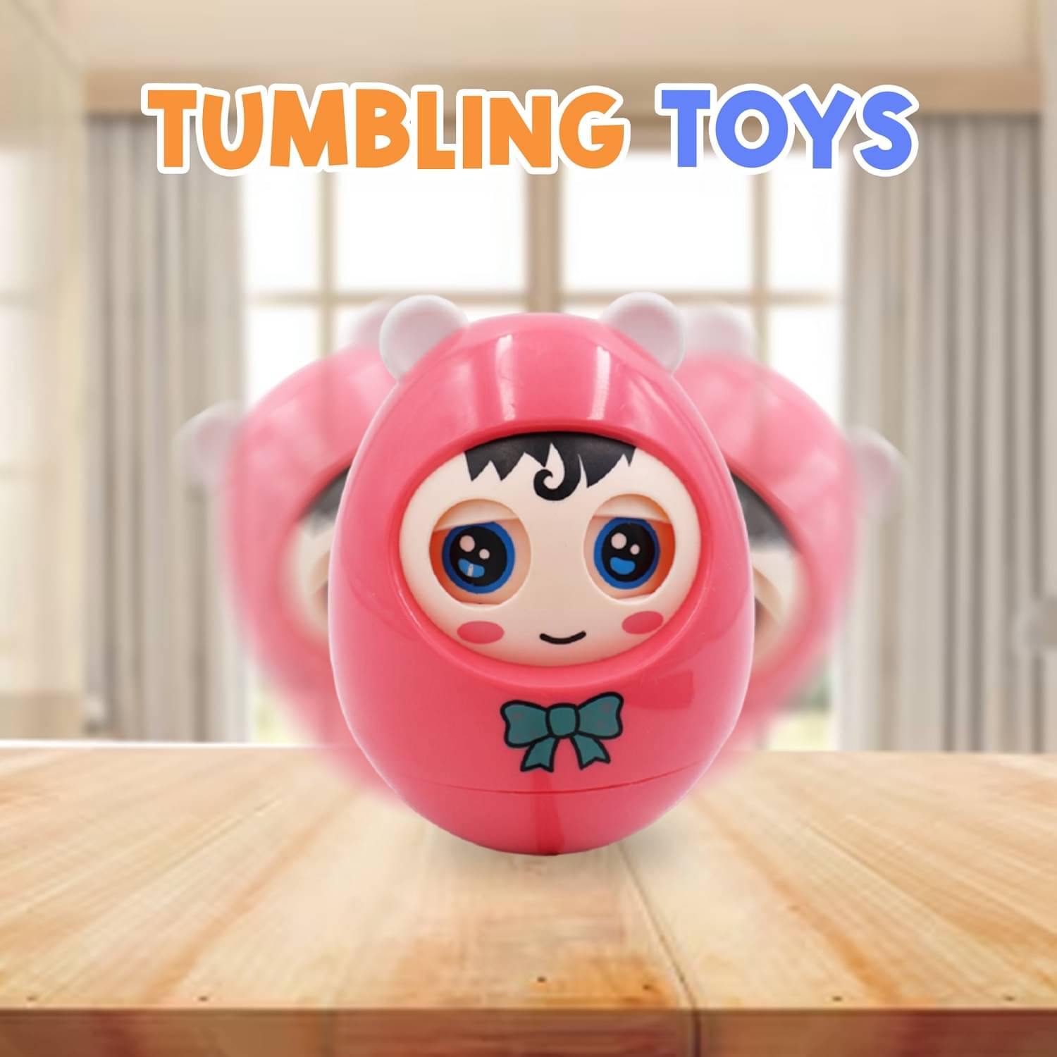     			Toybharat Musical Eye Blinking Rolly Polly Toy|Push & Shake Sound Doll for Kids