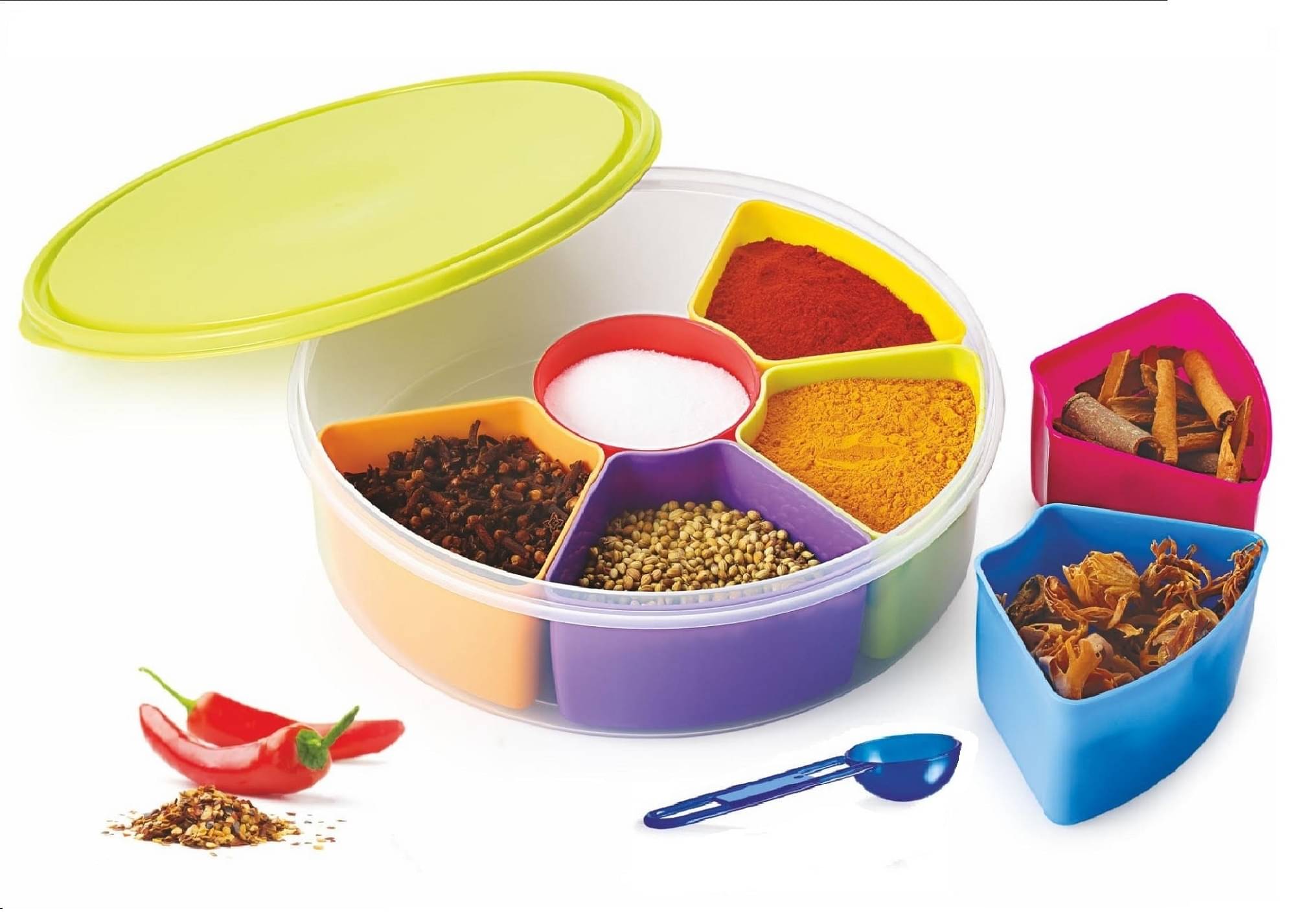     			YUIOP Plastic Multicolor Spice Container ( Set of 7 )