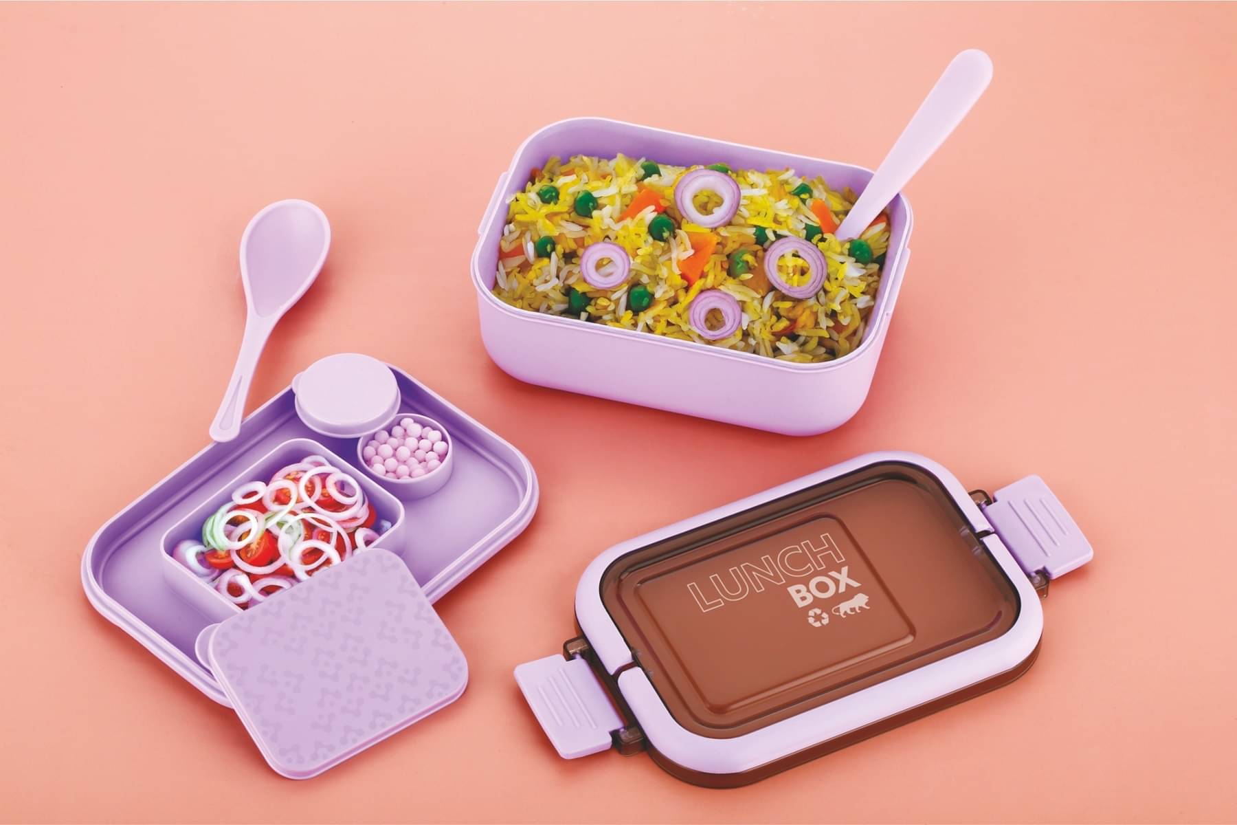 iview kitchenware - Purple Plastic Lunch Box ( Pack of 1 ) iview kitchenware - Purple Plastic Lunch Box ( Pack of 1 )