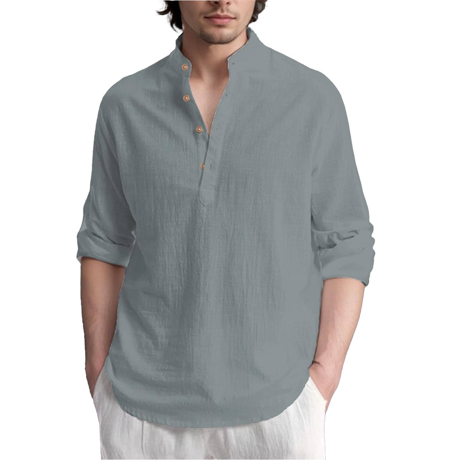 CROWNTAIL Green Cotton Men's Shirt Style Kurta ( Pack of 1 ) CROWNTAIL Green Cotton Men's Shirt Style Kurta ( Pack of 1 )