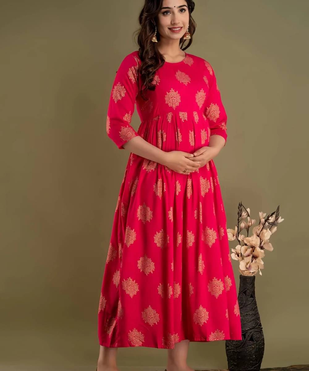     			First Affair Red Viscose Women's Maternity Dress ( Pack of 1 )