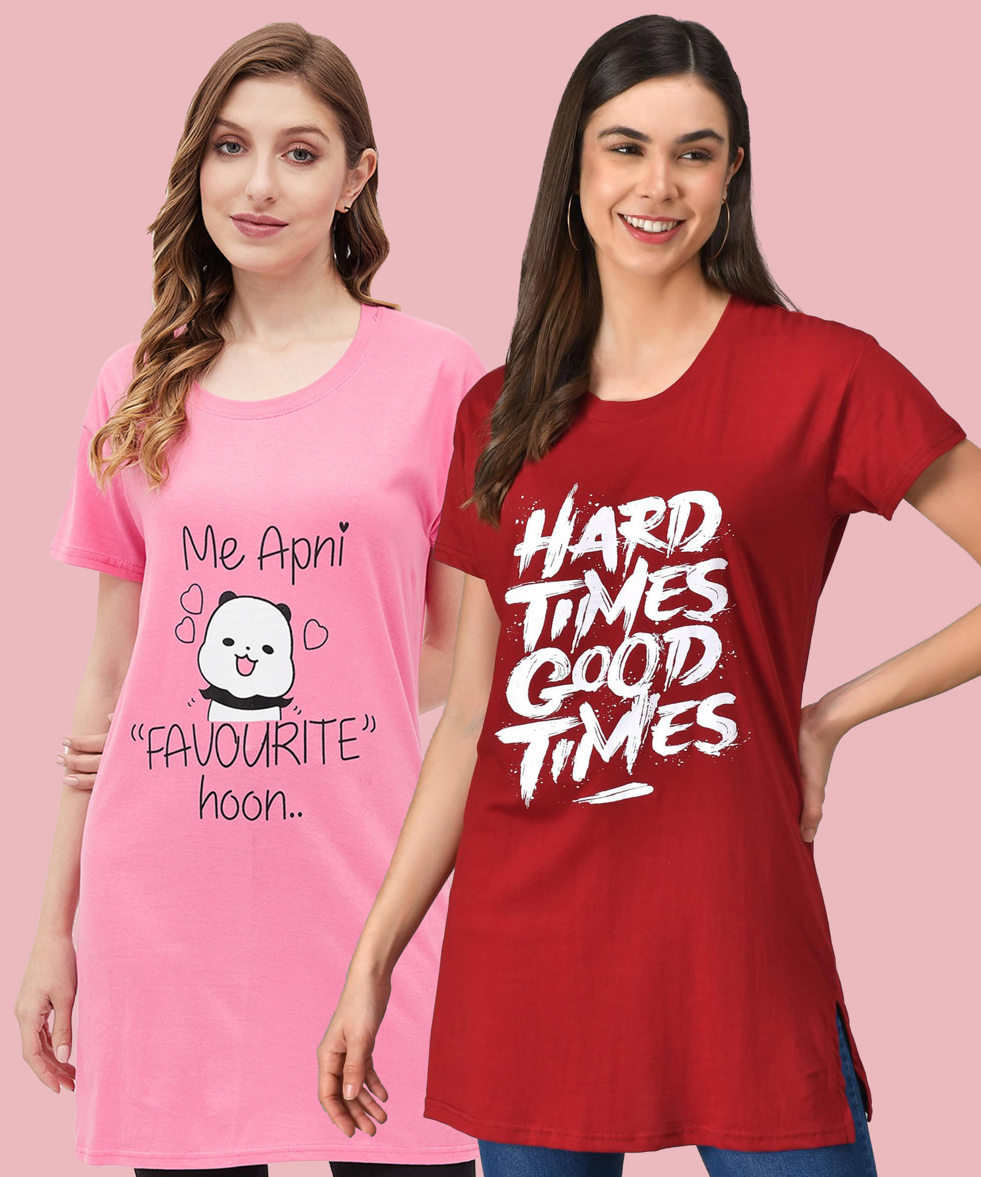 GRAND MALBORK Women Cotton Printed Regular Fit Round Neck T-Shirt ( Multicolor ) GRAND MALBORK Women Cotton Printed Regular Fit Round Neck T-Shirt ( Multicolor )