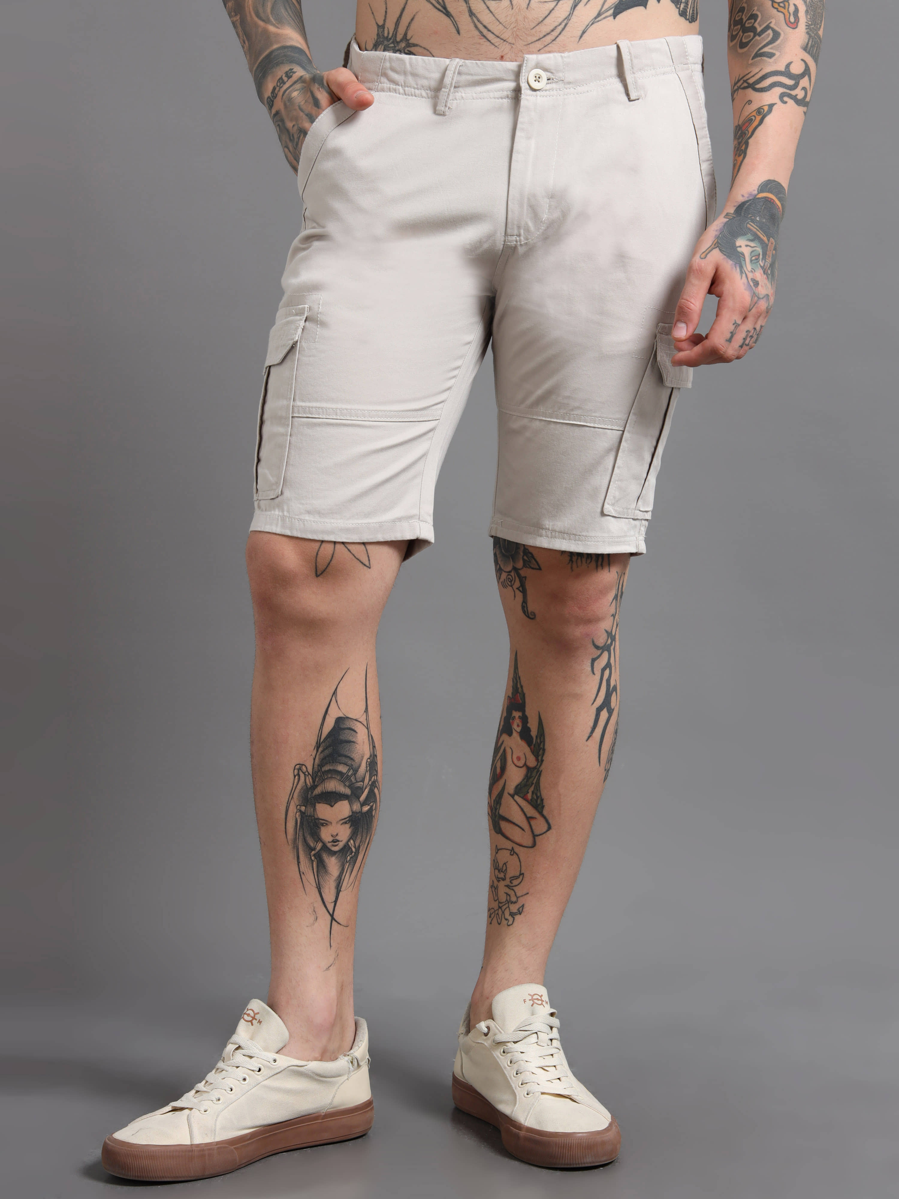 Paul Street Olive Cotton Men's Cargos ( Pack of 1 ) - Shorts | Buy online on ZillyBuy