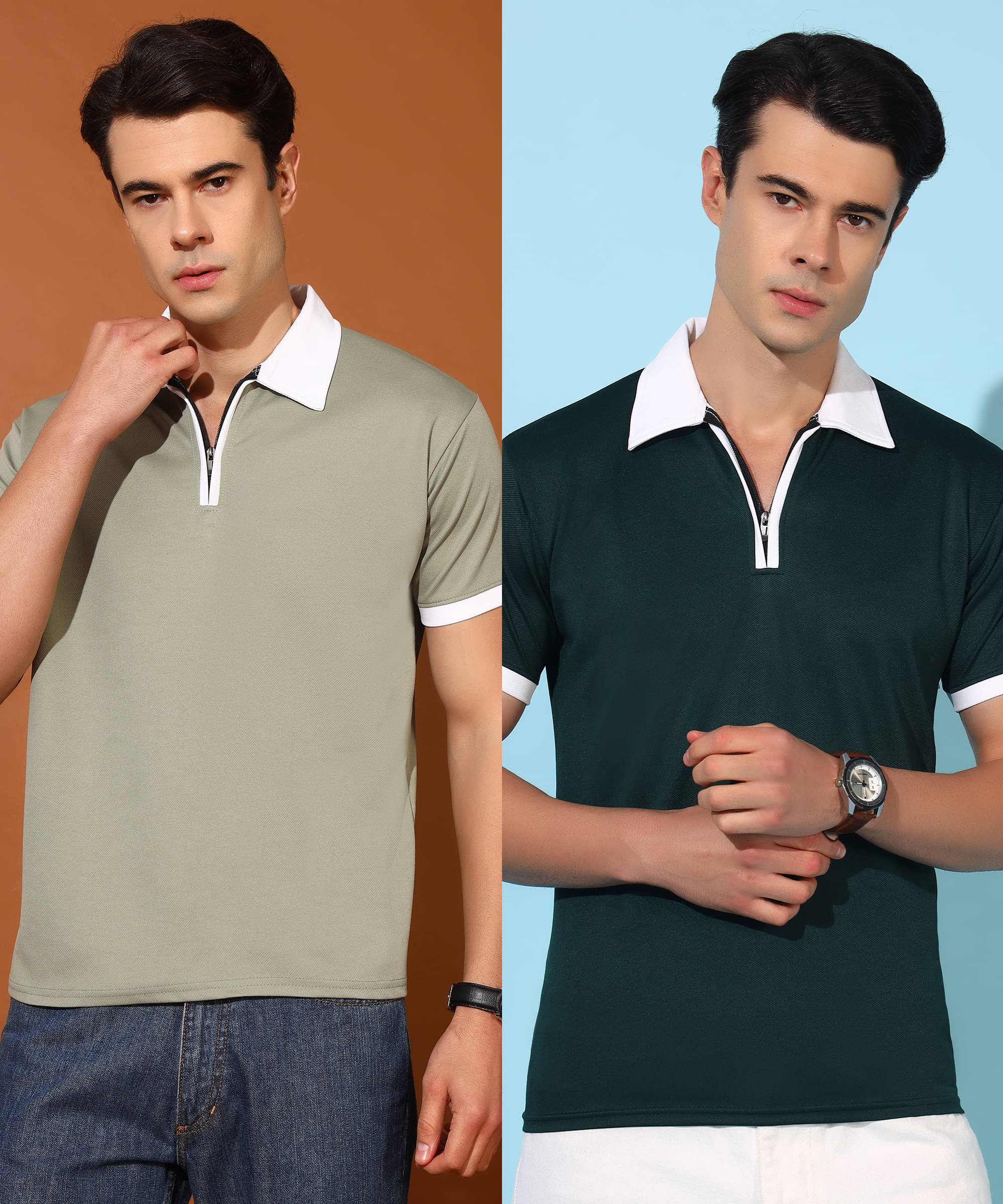 Quin Fletcher Men Polyester Regular Fit Solid Polo T Shirt ( Multicolor ) Quin Fletcher Men Polyester Regular Fit Solid Polo T Shirt ( Multicolor )