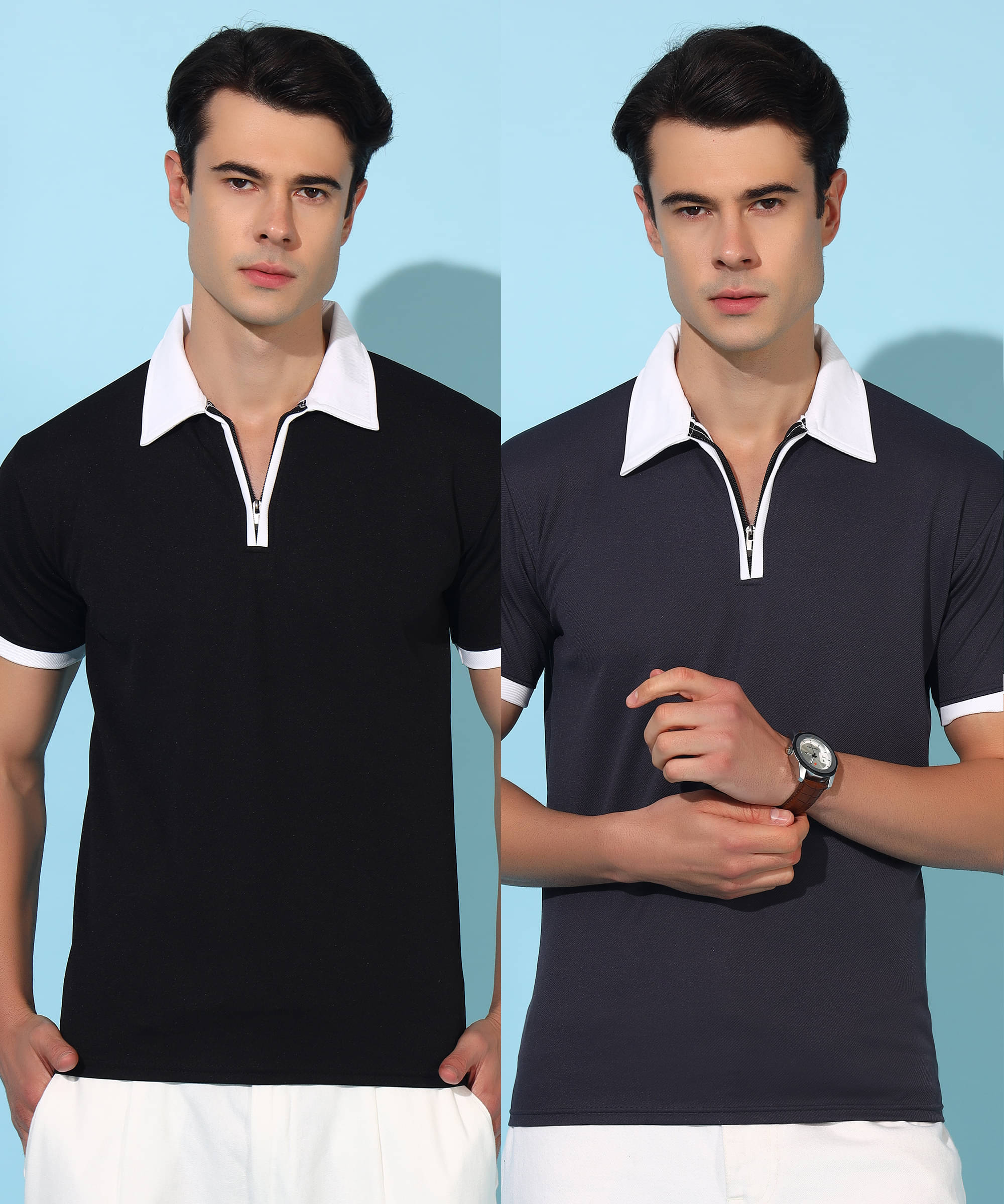     			Quin Fletcher Men Polyester Regular Fit Solid Polo T Shirt ( Multicolor )