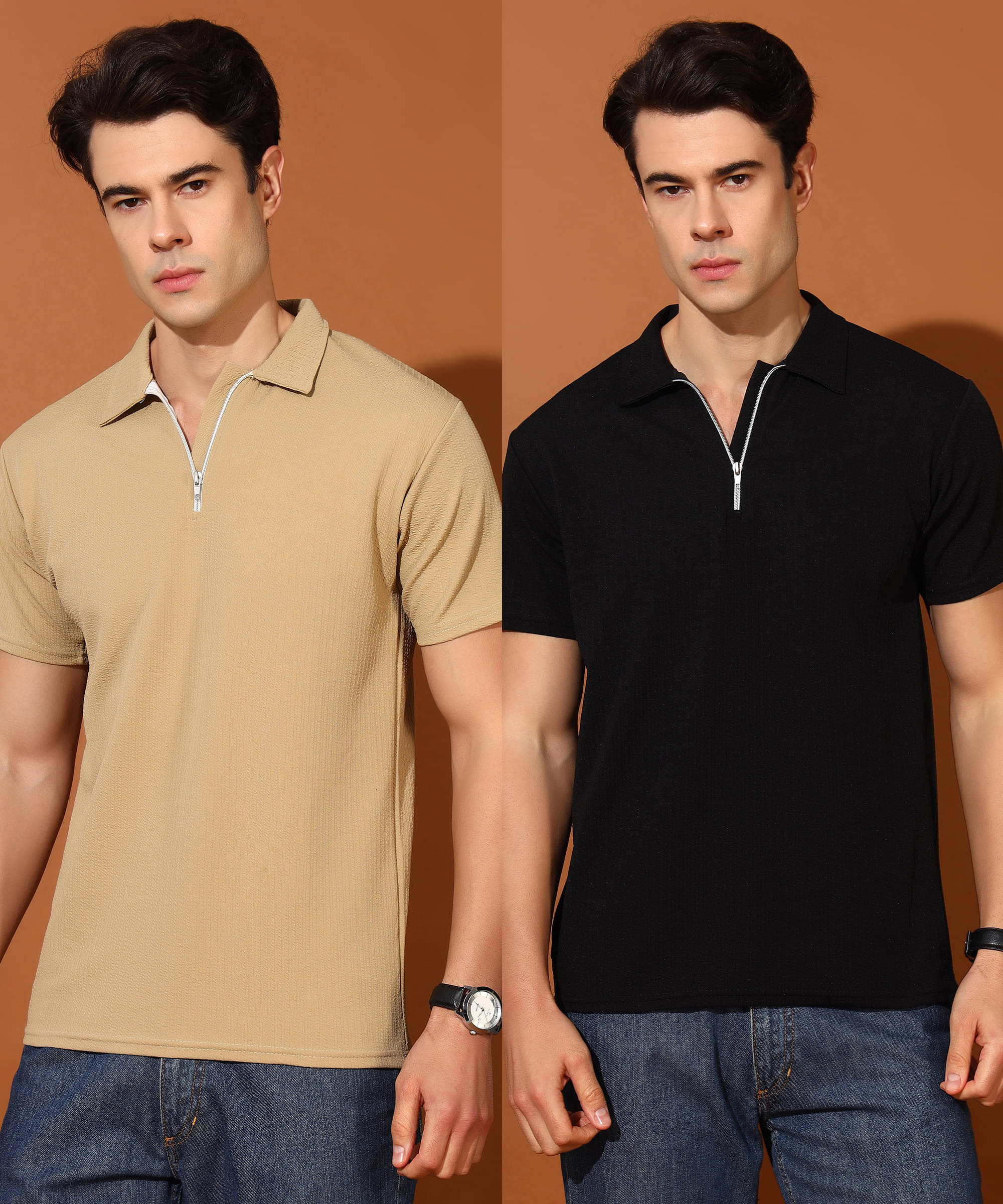Quin Fletcher Men Polyester Regular Fit Solid Polo T Shirt ( Multicolor ) Quin Fletcher Men Polyester Regular Fit Solid Polo T Shirt ( Multicolor )
