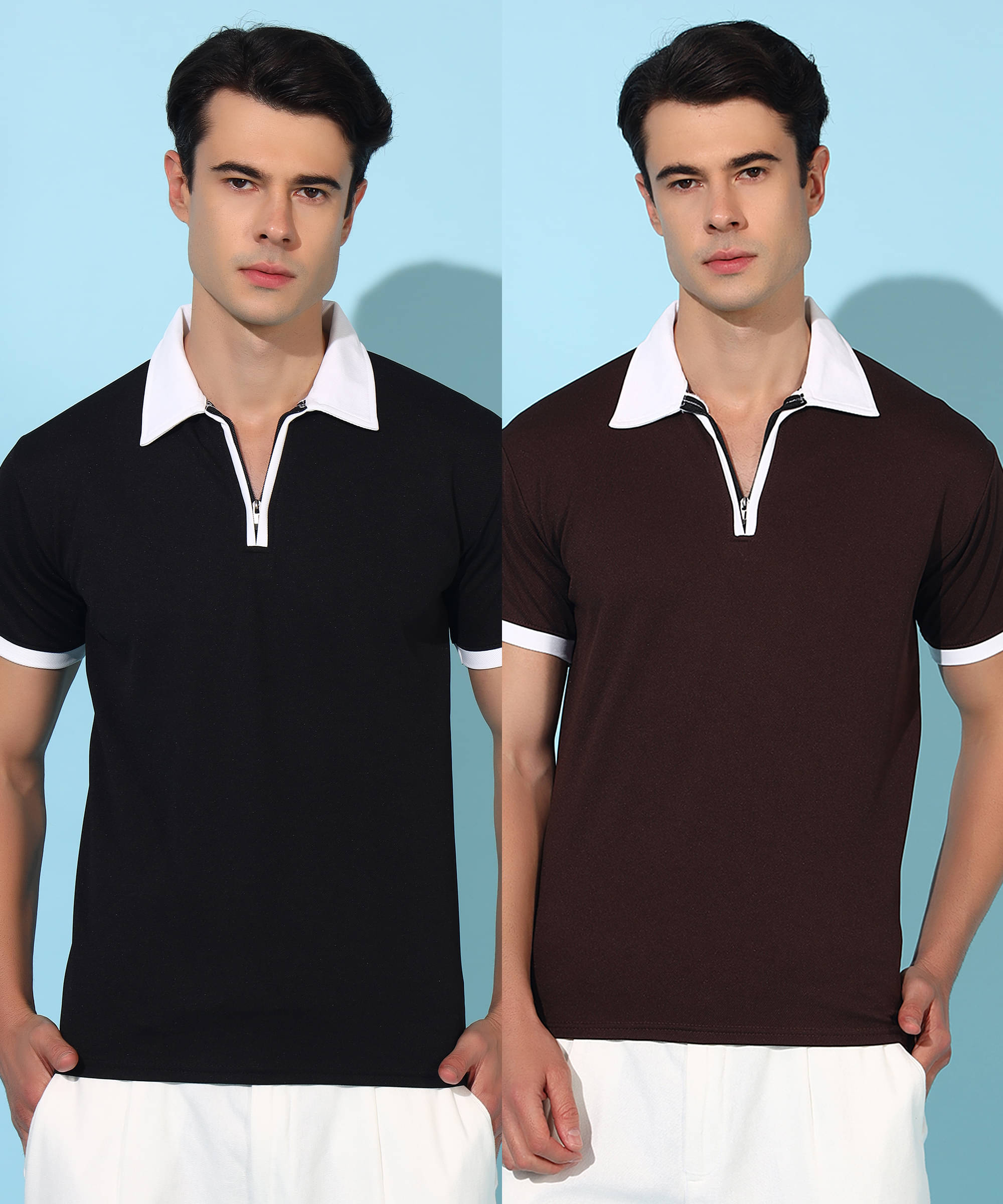    			Quin Fletcher Men Polyester Regular Fit Solid Polo T Shirt ( Multicolor )