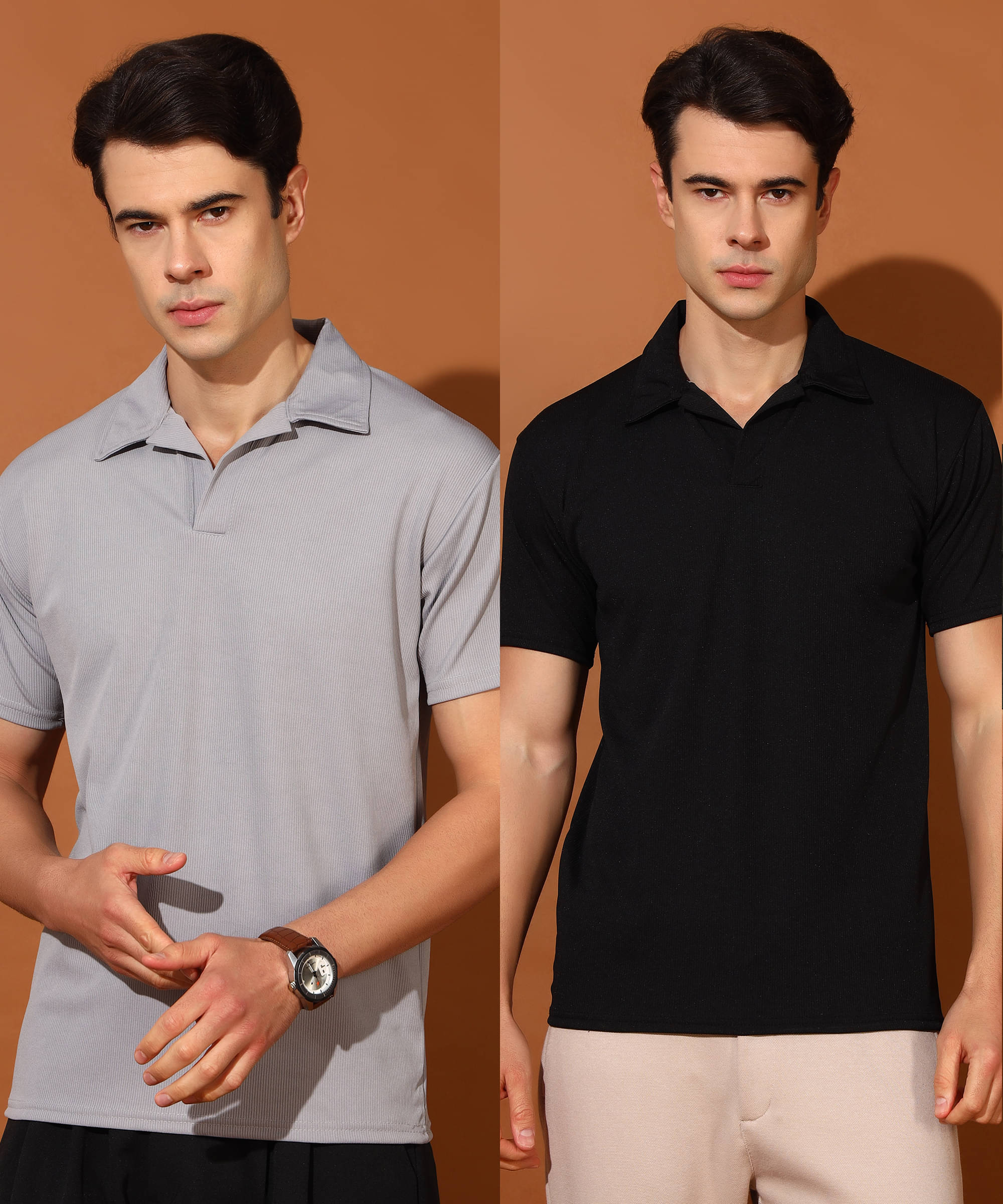 Quin Fletcher Men Polyester Regular Fit Solid Polo T Shirt ( Multicolor ) Quin Fletcher Men Polyester Regular Fit Solid Polo T Shirt ( Multicolor )