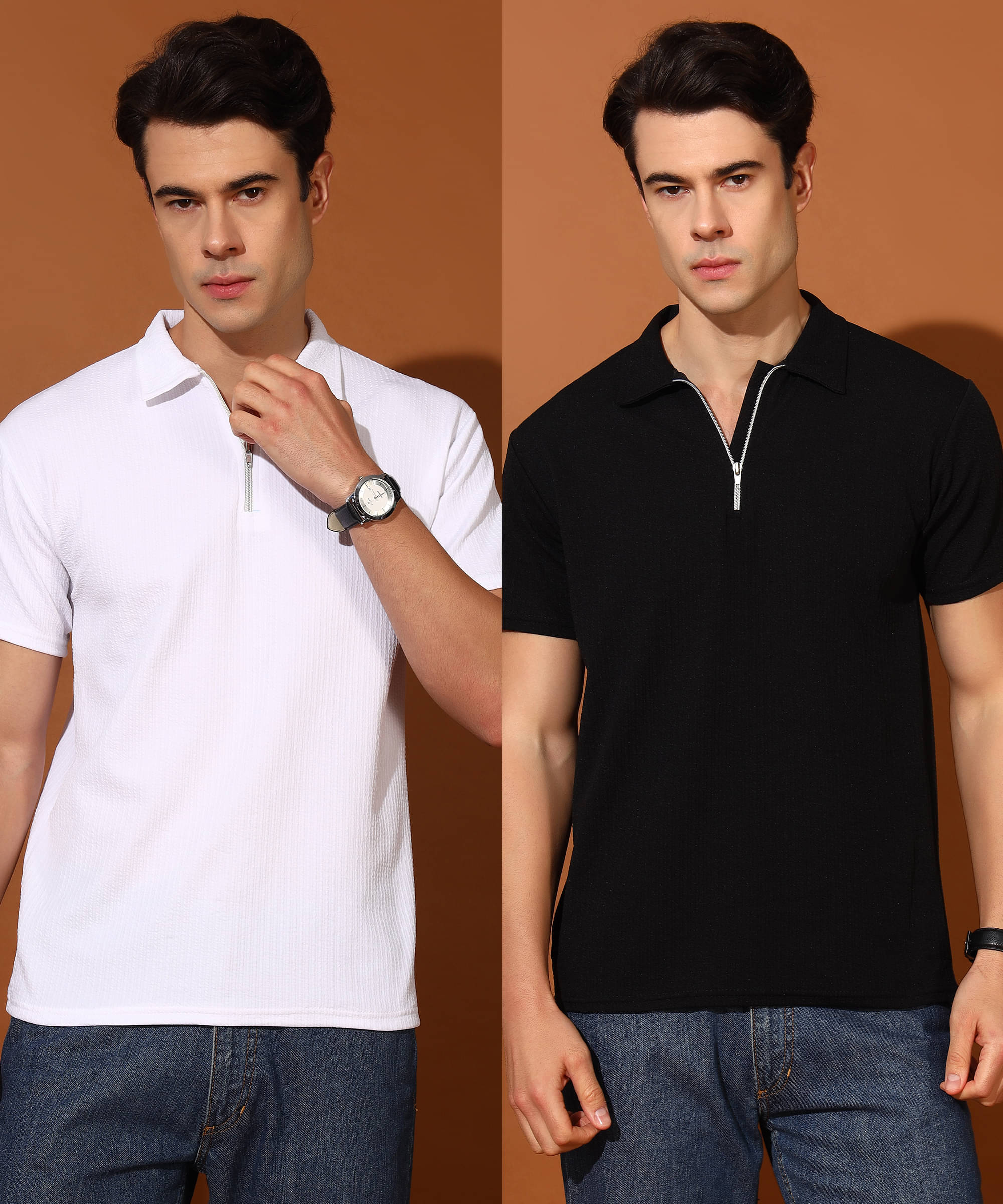     			Quin Fletcher Men Polyester Regular Fit Solid Polo T Shirt ( Multicolor )