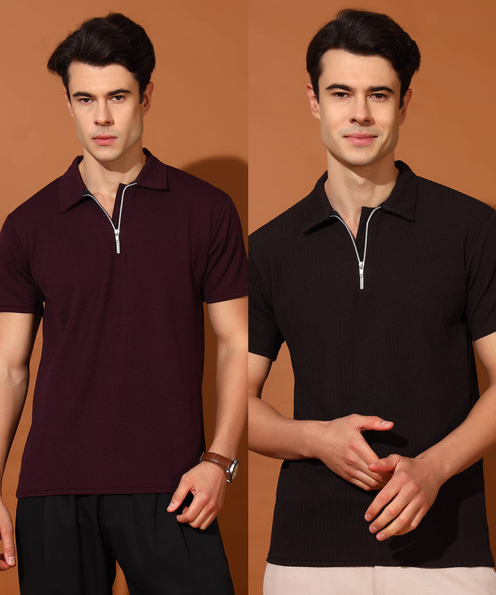Quin Fletcher Men Polyester Regular Fit Solid Polo T Shirt ( Multicolor ) Quin Fletcher Men Polyester Regular Fit Solid Polo T Shirt ( Multicolor )
