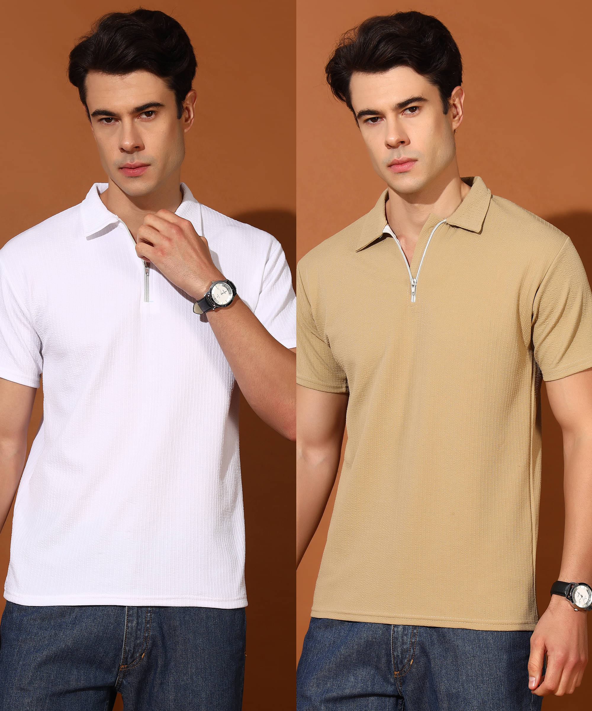 Quin Fletcher Men Polyester Regular Fit Solid Polo T Shirt ( Multicolor ) Quin Fletcher Men Polyester Regular Fit Solid Polo T Shirt ( Multicolor )