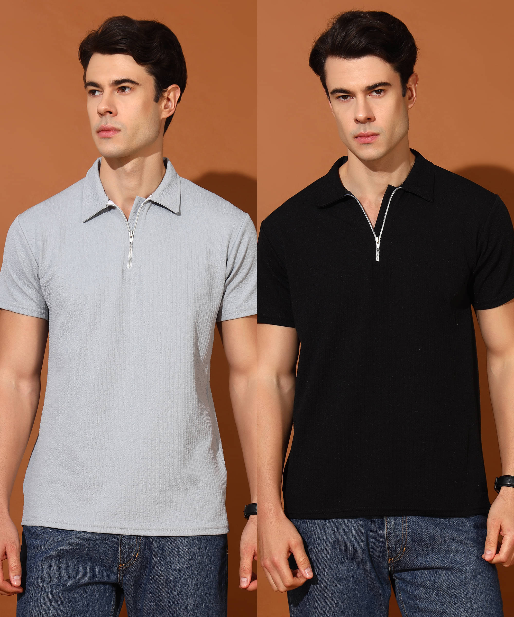 Quin Fletcher Men Polyester Regular Fit Solid Polo T Shirt ( Multicolor ) Quin Fletcher Men Polyester Regular Fit Solid Polo T Shirt ( Multicolor )