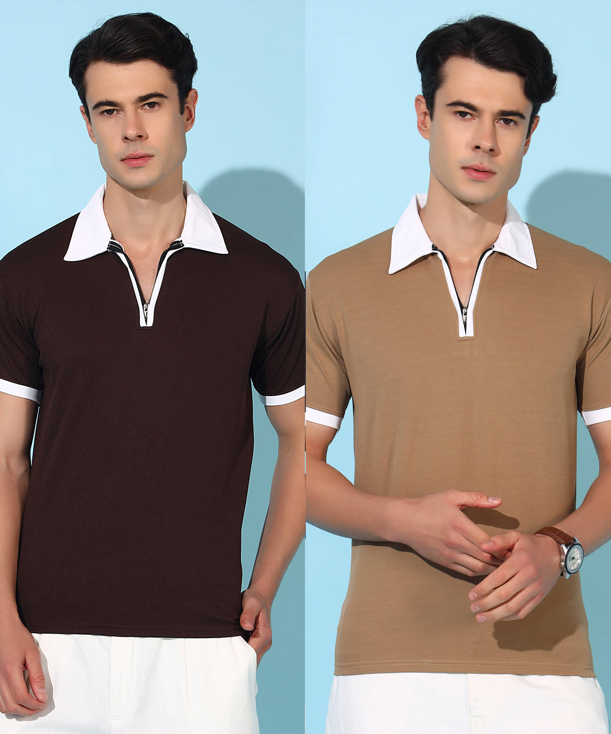 Quin Fletcher Men Polyester Regular Fit Solid Polo T Shirt ( Multicolor ) Quin Fletcher Men Polyester Regular Fit Solid Polo T Shirt ( Multicolor )