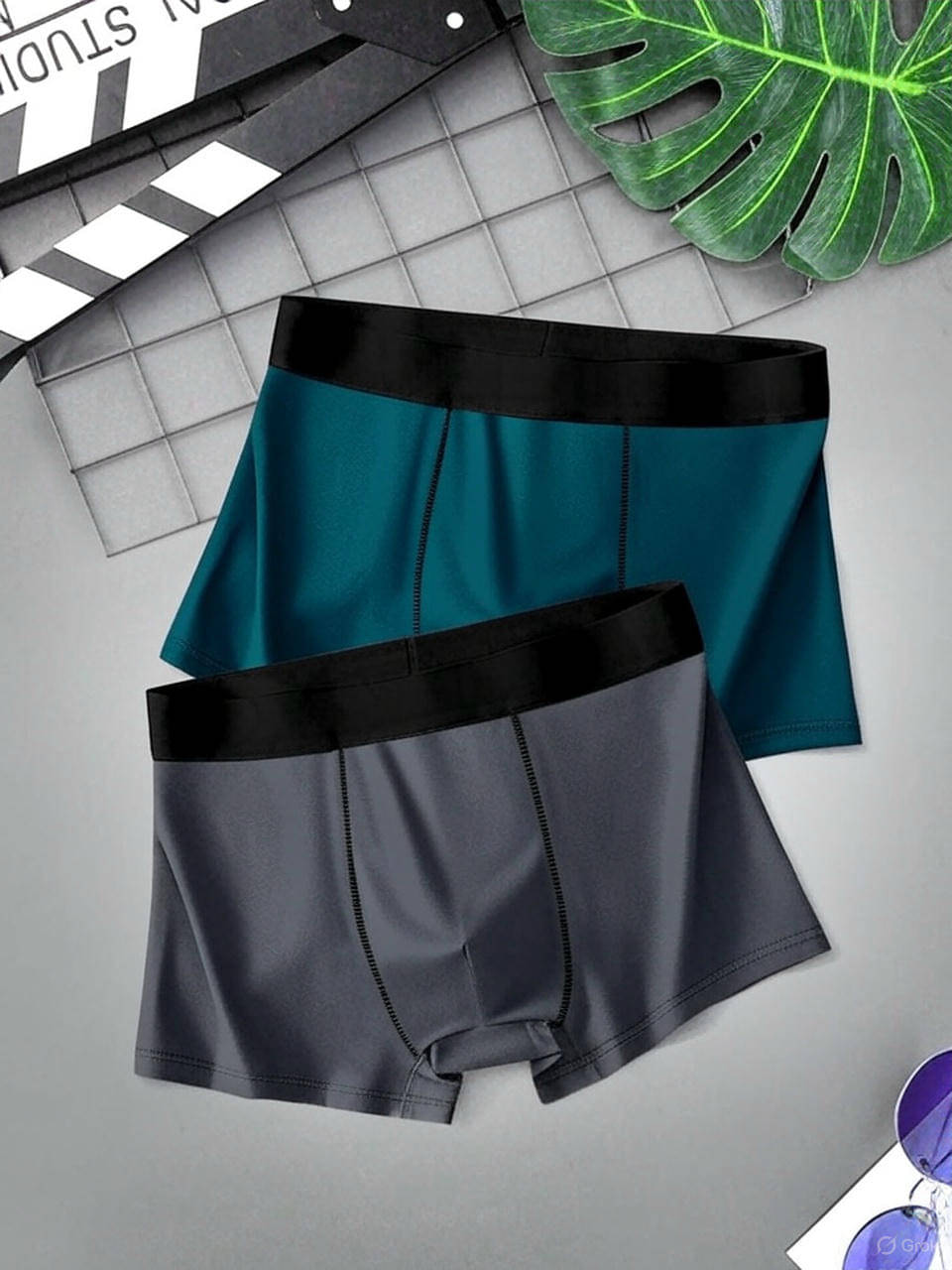 TEHSVA Pack of 2 Nylon Trunks For Men's ( Grey ) TEHSVA Pack of 2 Nylon Trunks For Men's ( Grey )