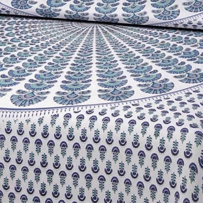     			WAR TRADE Cotton 1 Double Bedsheet with 2 Pillow Covers ( Blue )