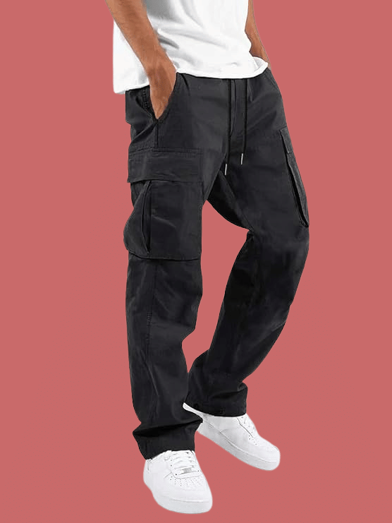     			ikigai Regular Flat Men's Cargos - Black ( Pack of 1 )