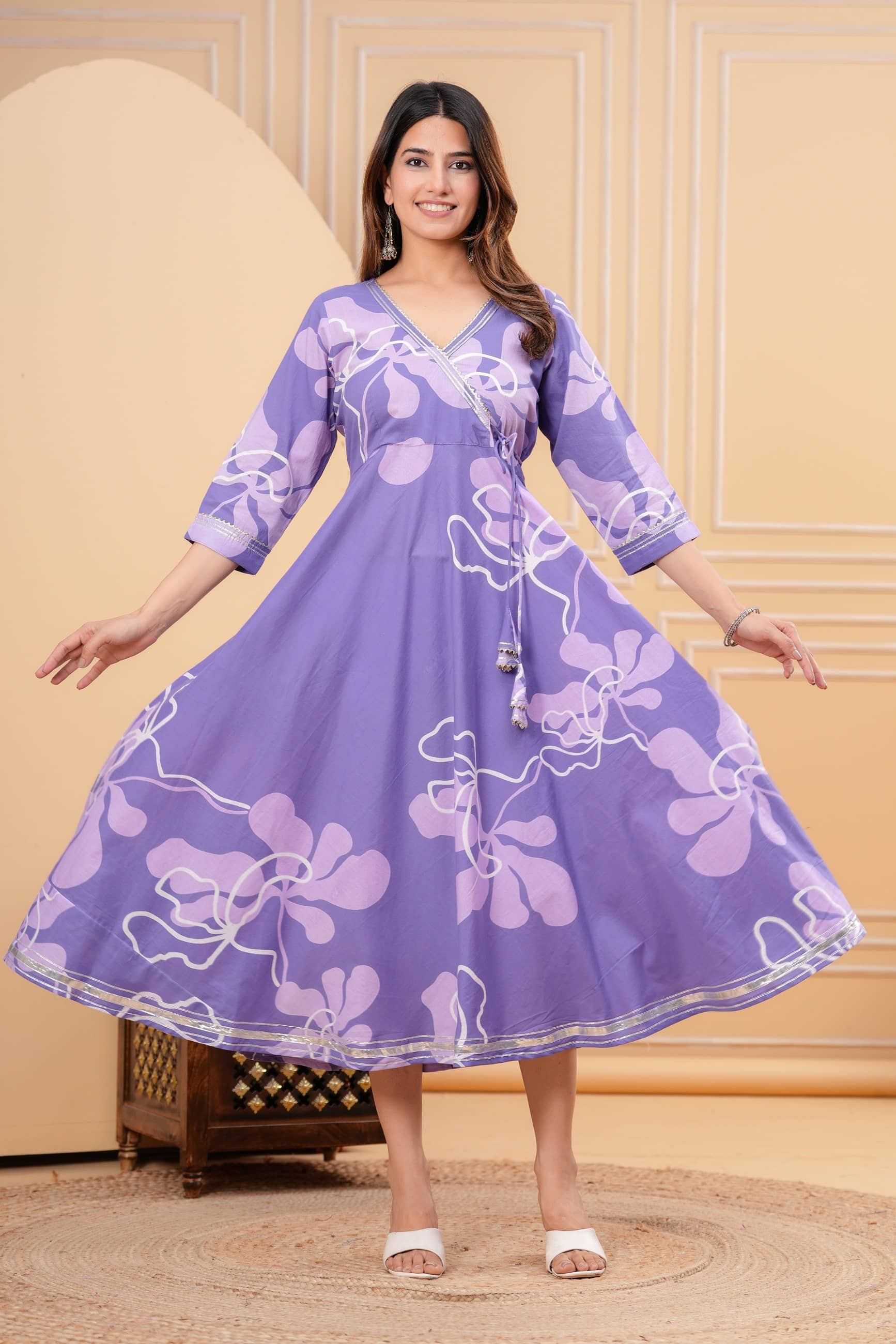 CTMTEX Women Viscose Rayon Printed Anarkali Kurti ( Pink ) - Kurtis, Tunics | Buy online on ZillyBuy