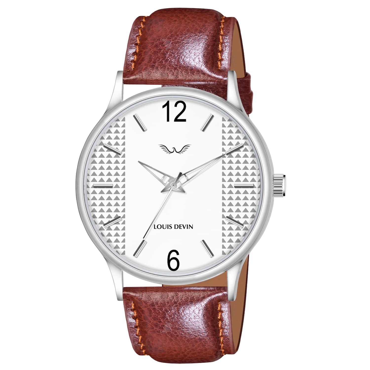     			LOUIS DEVIN Brown Leather Analog Men's Watch