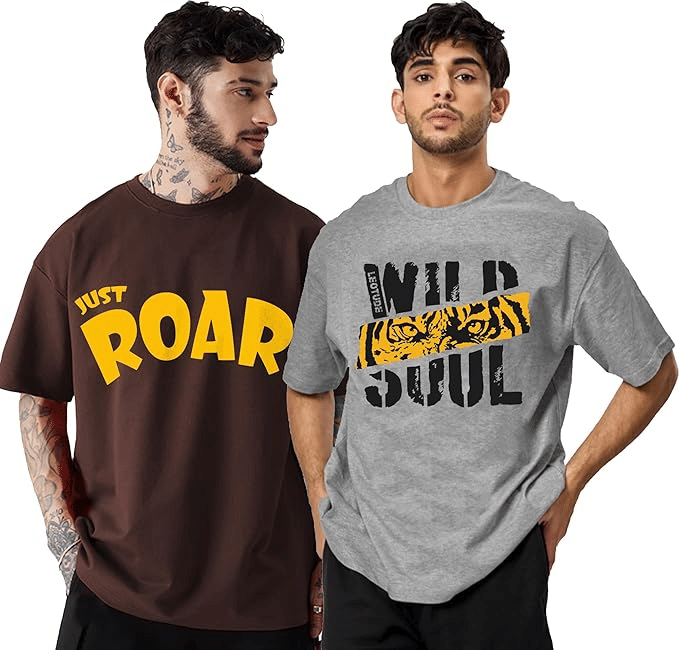     			Leotude Men Cotton Blend Oversized Fit Printed T-Shirt ( Multicolor7 )