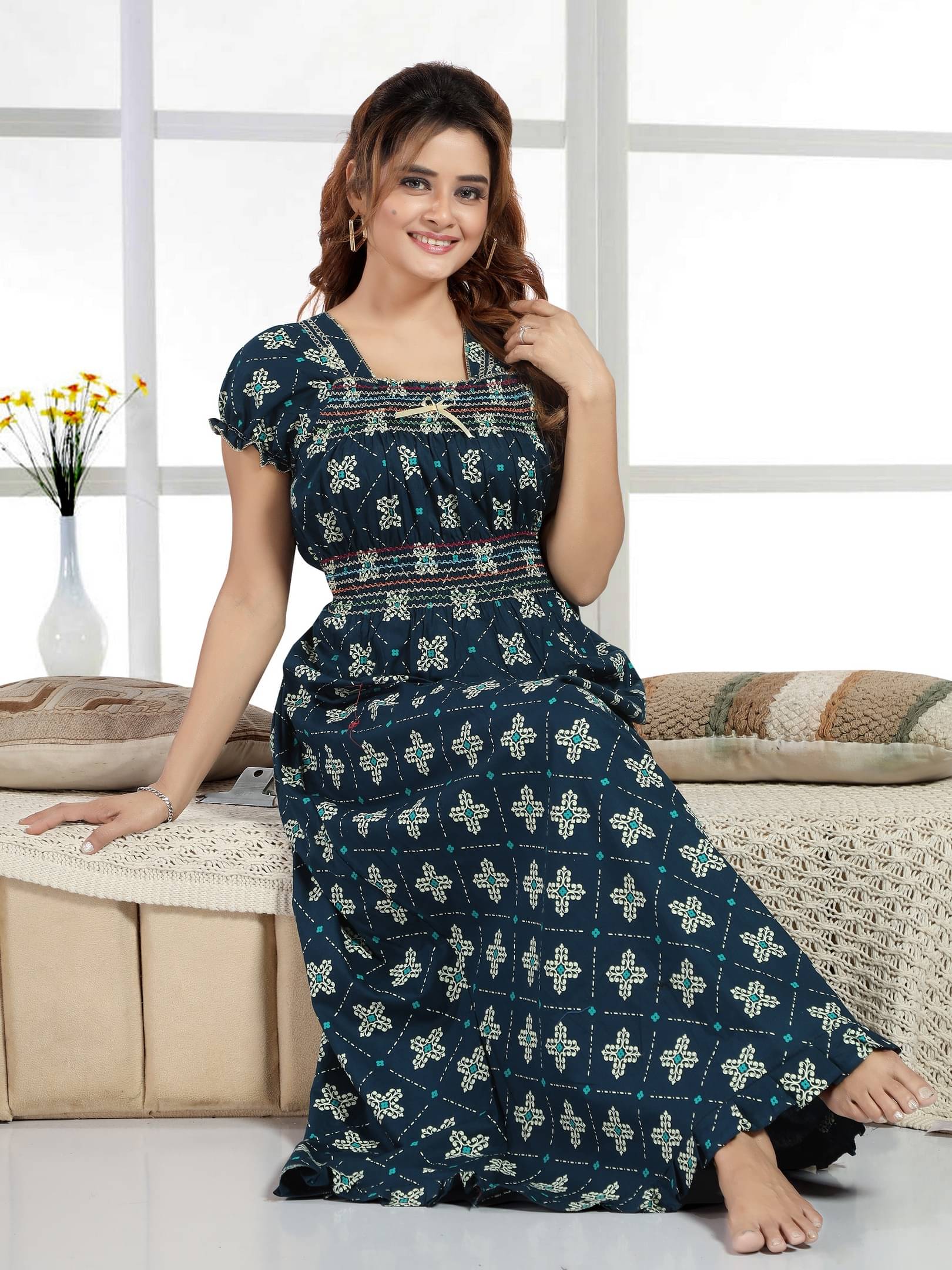     			Mallinath Multi Color Cotton Women's Nightwear Nighty & Night Gowns ( Pack of 1 )