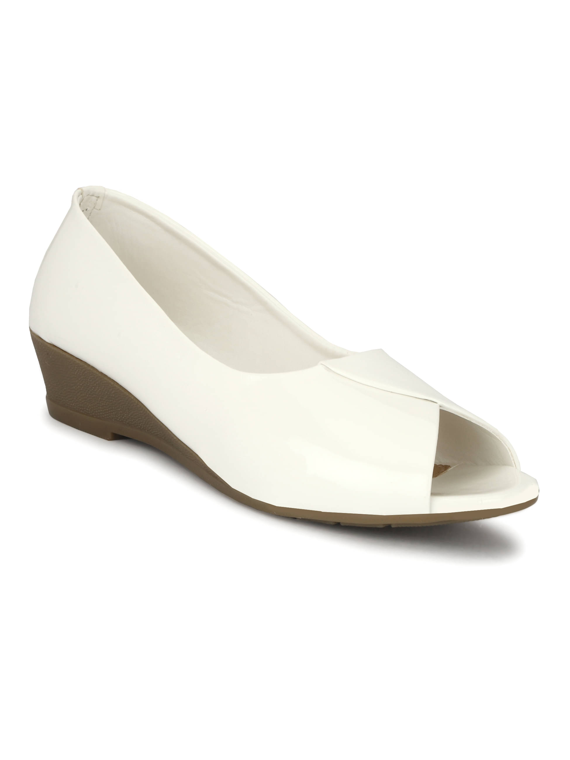     			Rimezs White Women's Peep Toes Heels