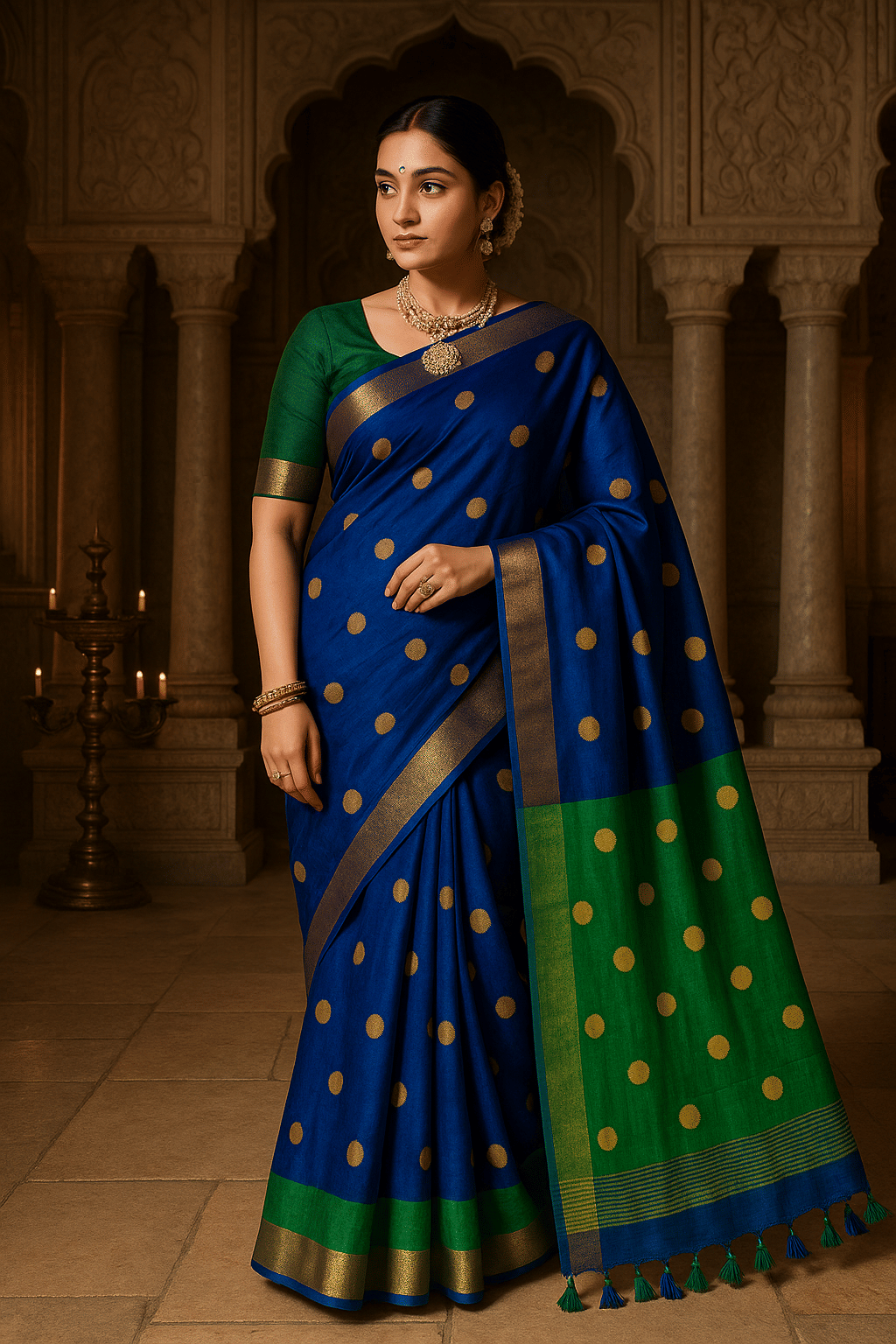 SARADA HANDLOOM Cotton Printed Saree With Unstitched Blouse Piece ( Blue )     			SARADA HANDLOOM Cotton Printed Saree With Unstitched Blouse Piece ( Blue )