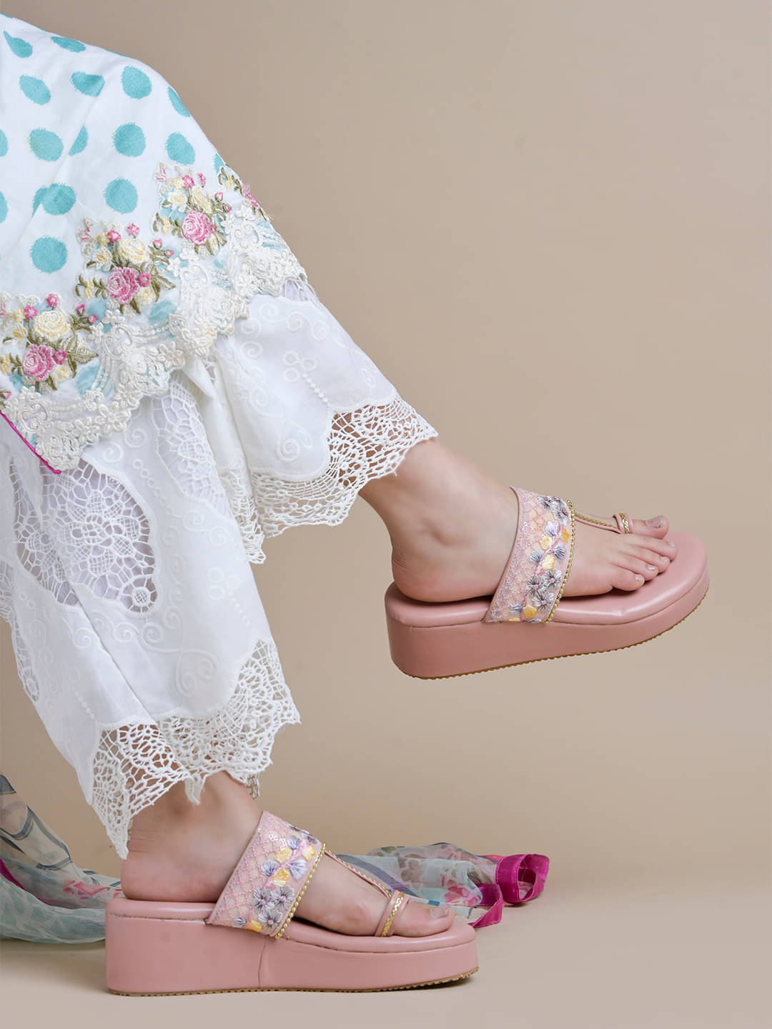     			Shoetopia Pink Women's Slip On Heels