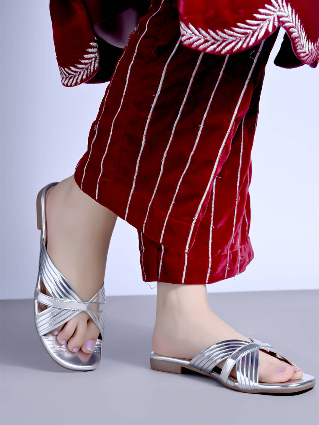 Shoetopia Silver Women's Flats