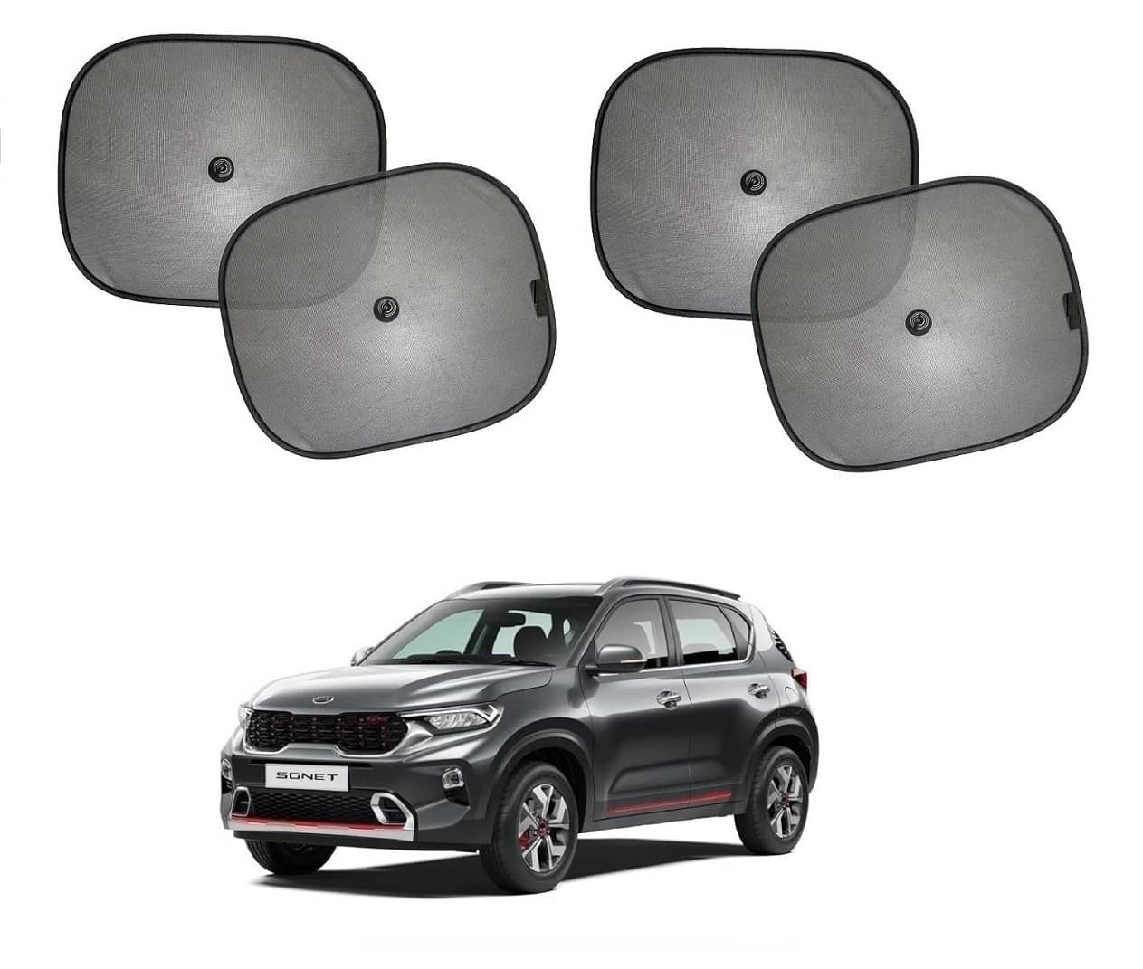     			Valdez Car Window Curtain Sticky Sun Shades , Universal Fit Sunshades for Side Window, Rear Window Chipkoo, Color : Black, 4 Pieces