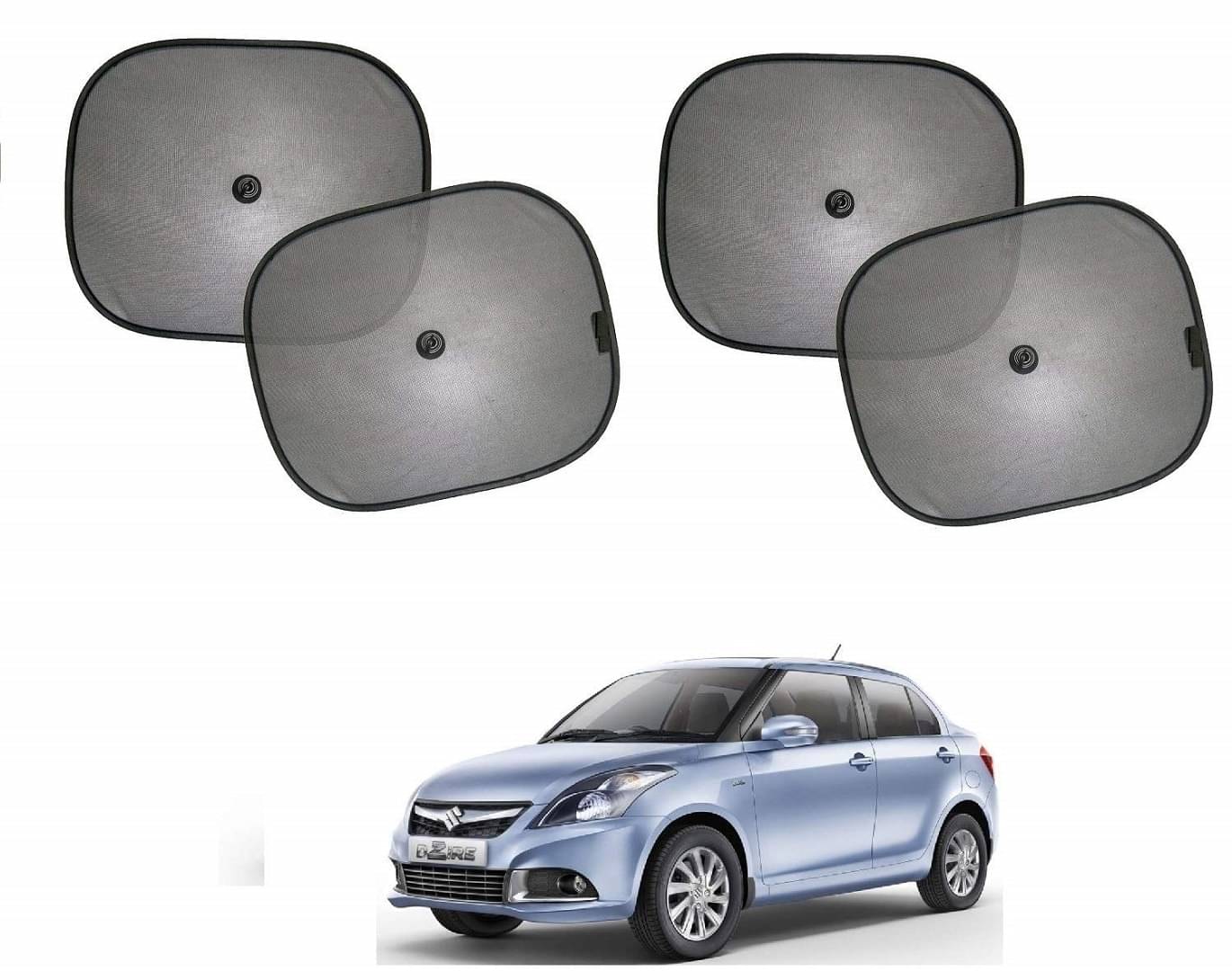     			Valdez Car Window Curtain Sticky Sun Shades , Universal Fit Sunshades for Side Window, Rear Window Chipkoo, Color : Black, 4 Pieces