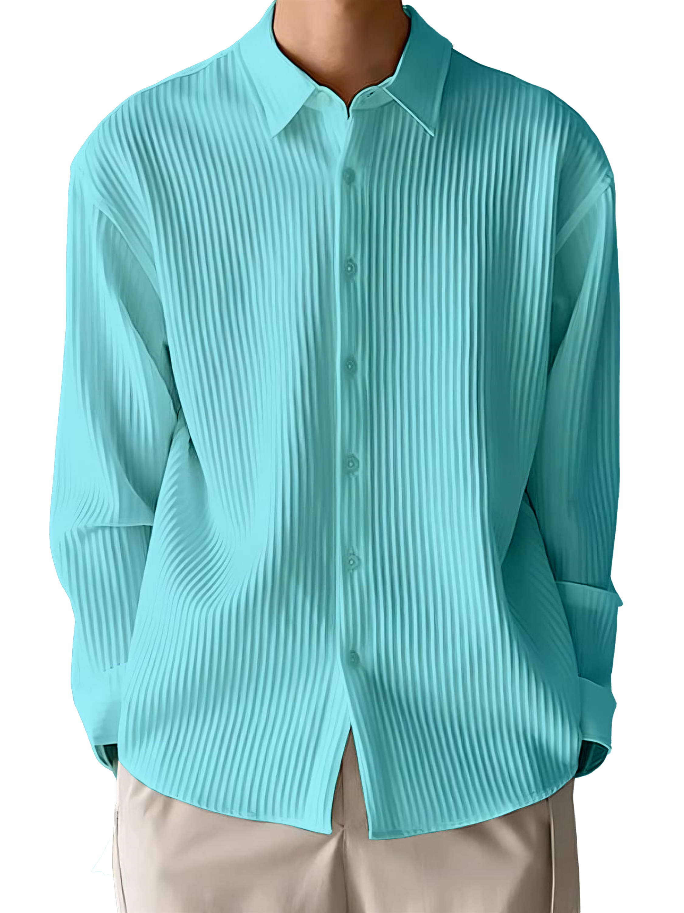 WEBRIC Corduroy Regular Fit Self Design Full Sleeves Men's Casual Shirt - Light Blue ( Pack of 1 ) WEBRIC Corduroy Regular Fit Self Design Full Sleeves Men's Casual Shirt - Light Blue ( Pack of 1 )