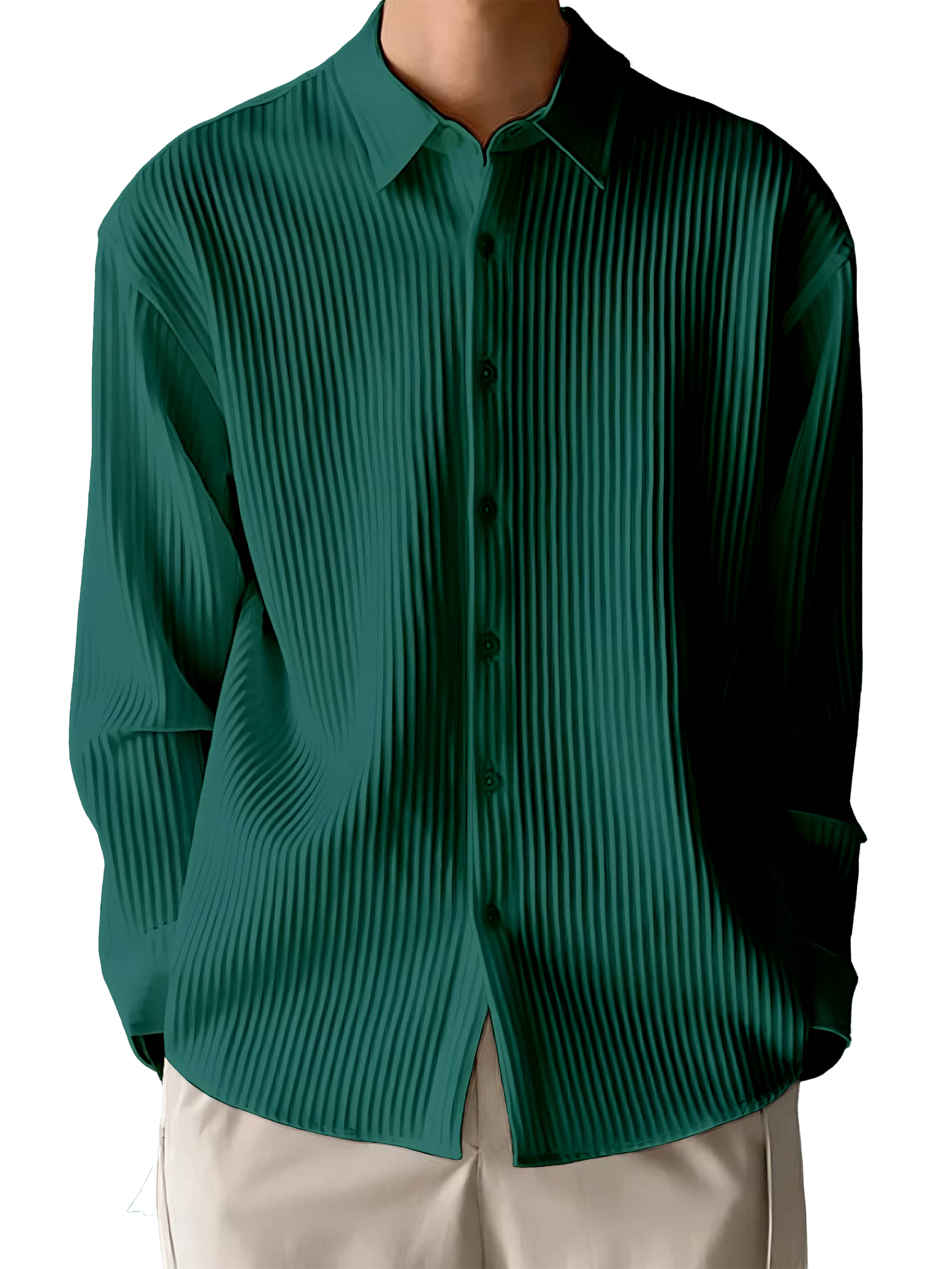 WEBRIC Corduroy Regular Fit Self Design Full Sleeves Men's Casual Shirt - Green ( Pack of 1 ) WEBRIC Corduroy Regular Fit Self Design Full Sleeves Men's Casual Shirt - Green ( Pack of 1 )