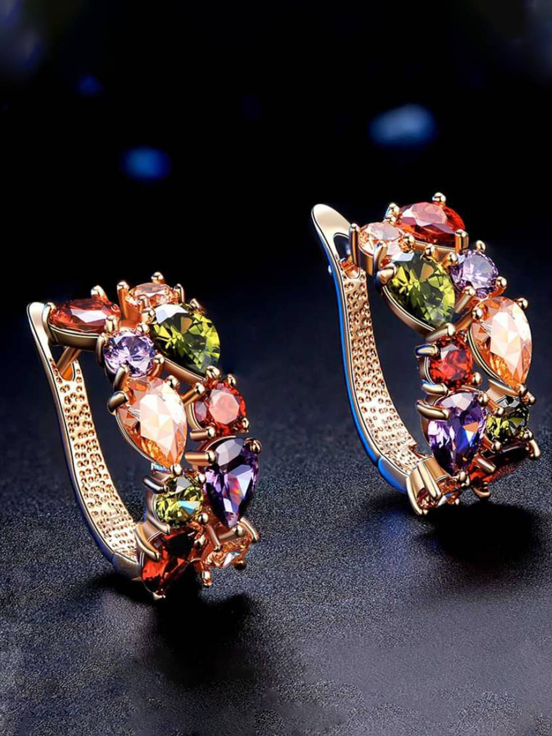     			YOUBELLA Multi Color Stud Earrings ( Pack of 1 )