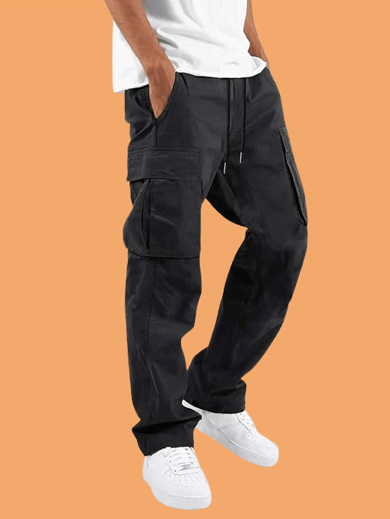     			ikigai Regular Flat Men's Cargos - Black ( Pack of 1 )
