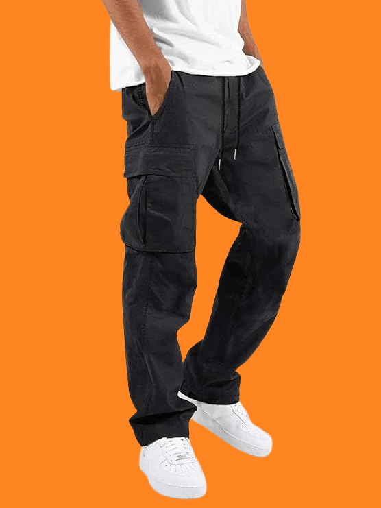     			ikigai Regular Flat Men's Cargos - Black ( Pack of 1 )