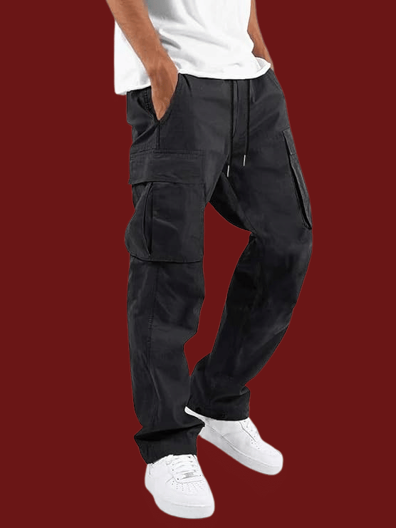     			ikigai Regular Flat Men's Cargos - Black ( Pack of 1 )