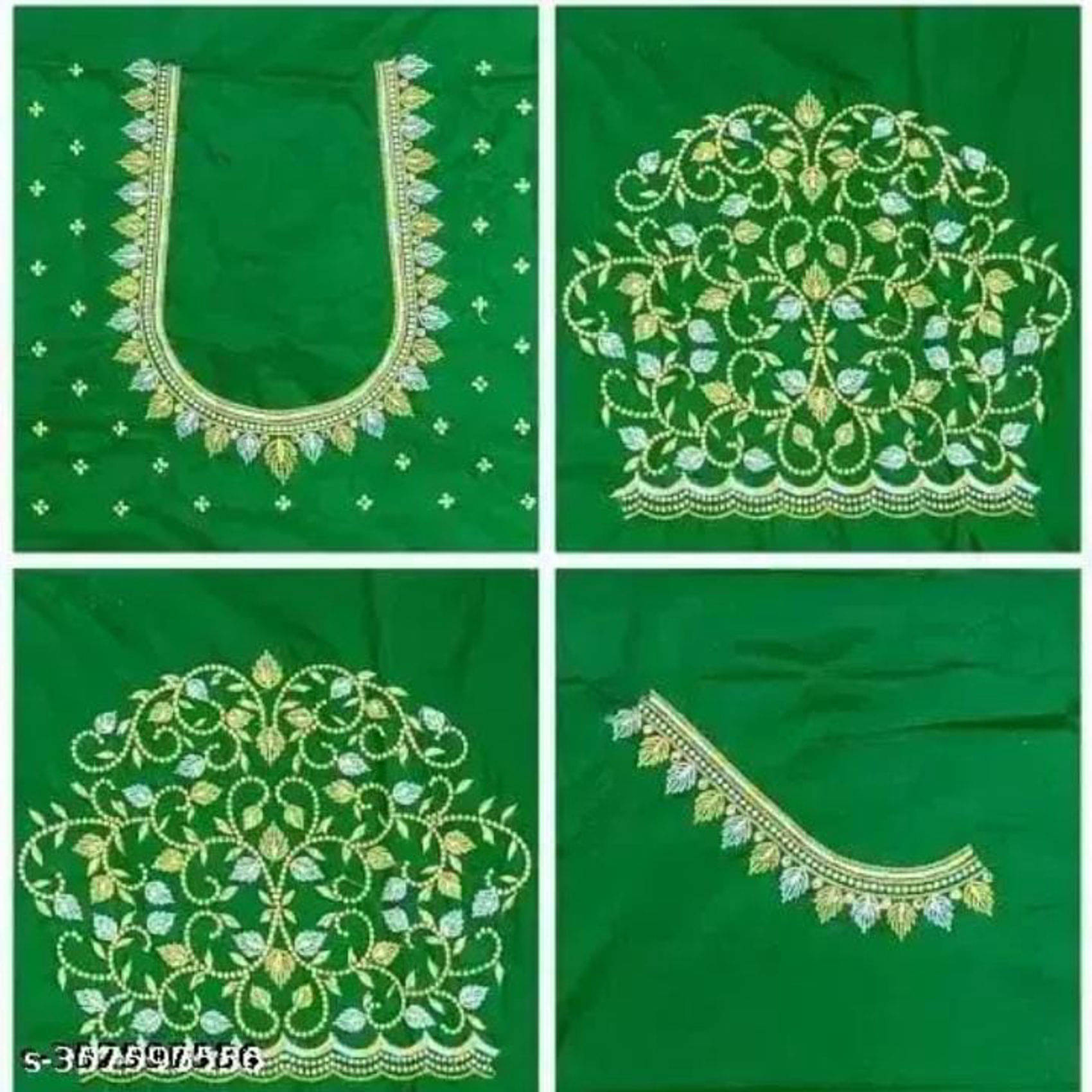     			krishna trends Green Unstitched Silk Blend Women's Blouse ( Pack of 1 )