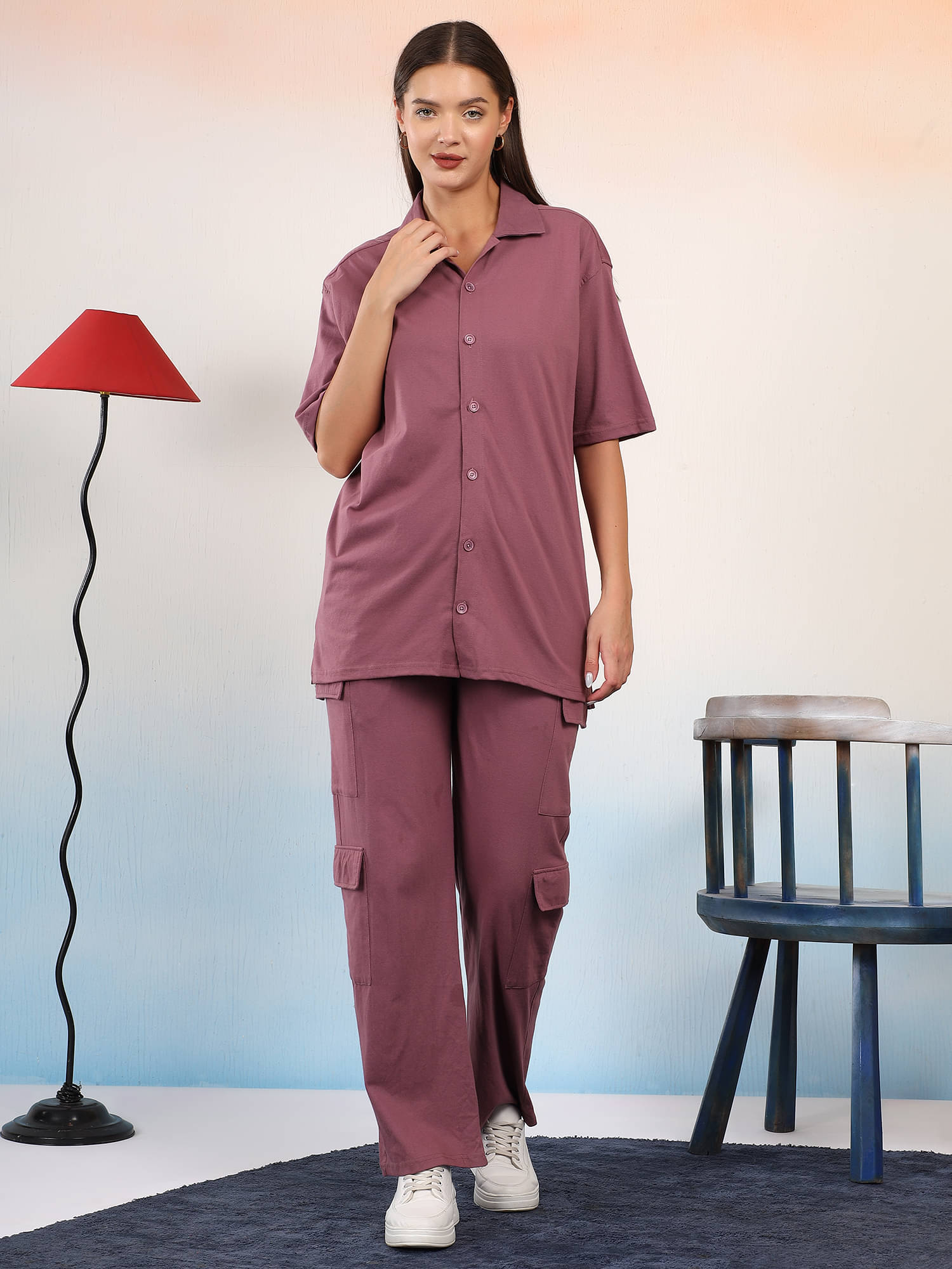 kveto style redefined Women Solid Shirt With Trousers Co-Ord Set ( Maroon ) kveto style redefined Women Solid Shirt With Trousers Co-Ord Set ( Maroon )